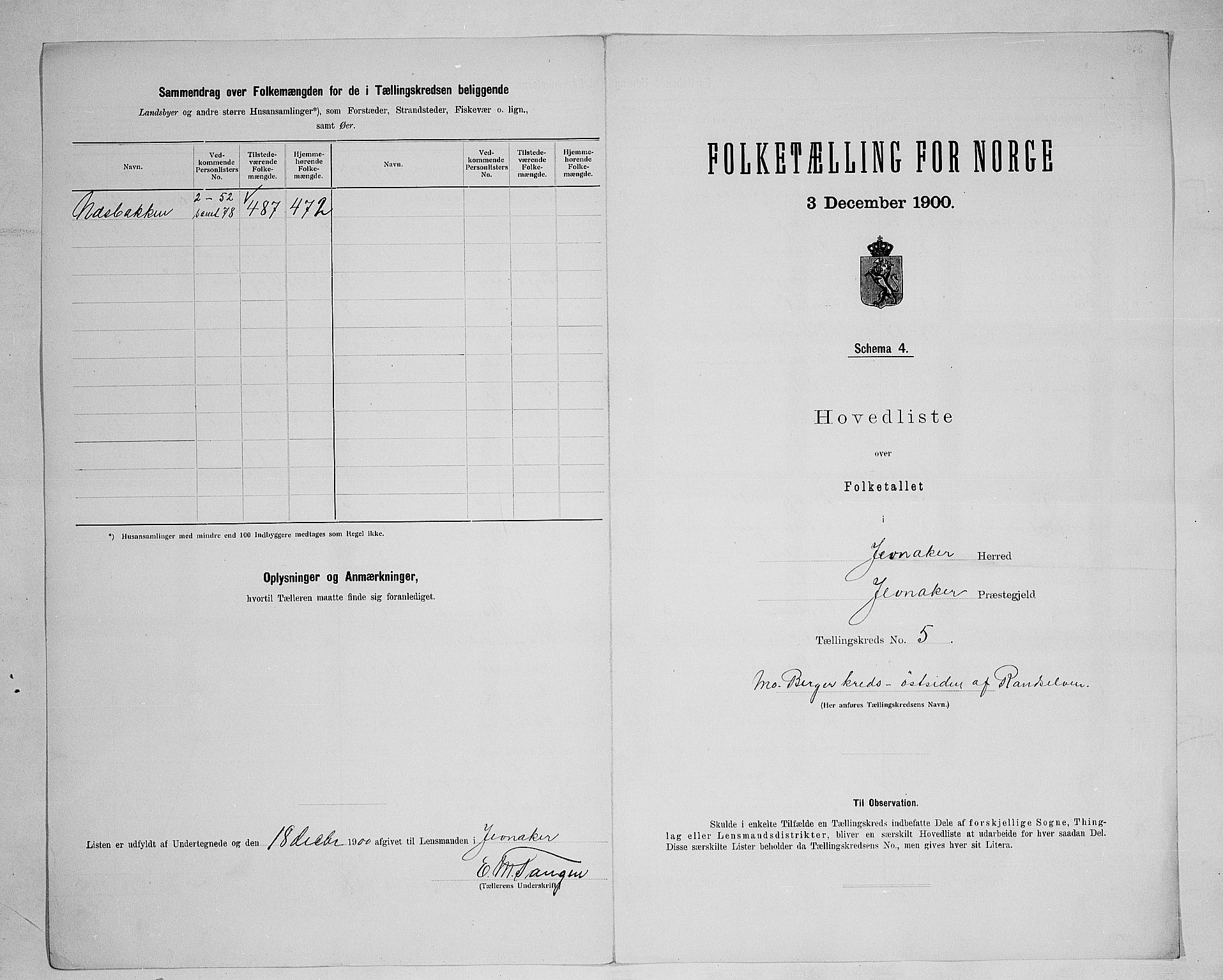 SAH, 1900 census for Jevnaker, 1900, p. 23