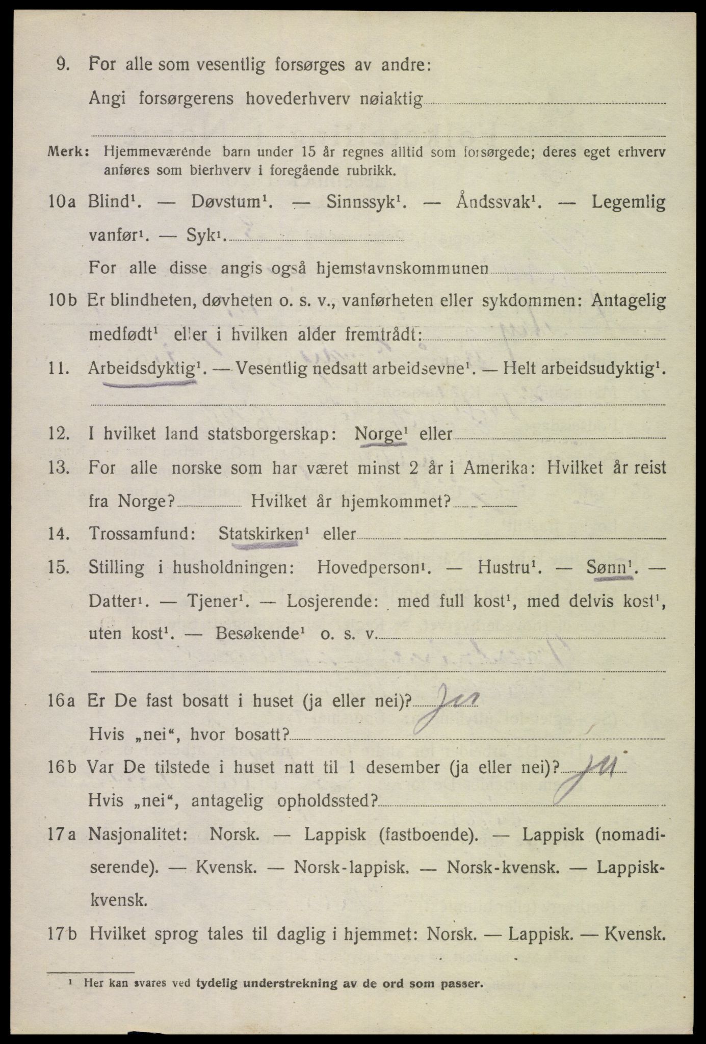 SAT, 1920 census for Værøy, 1920, p. 998