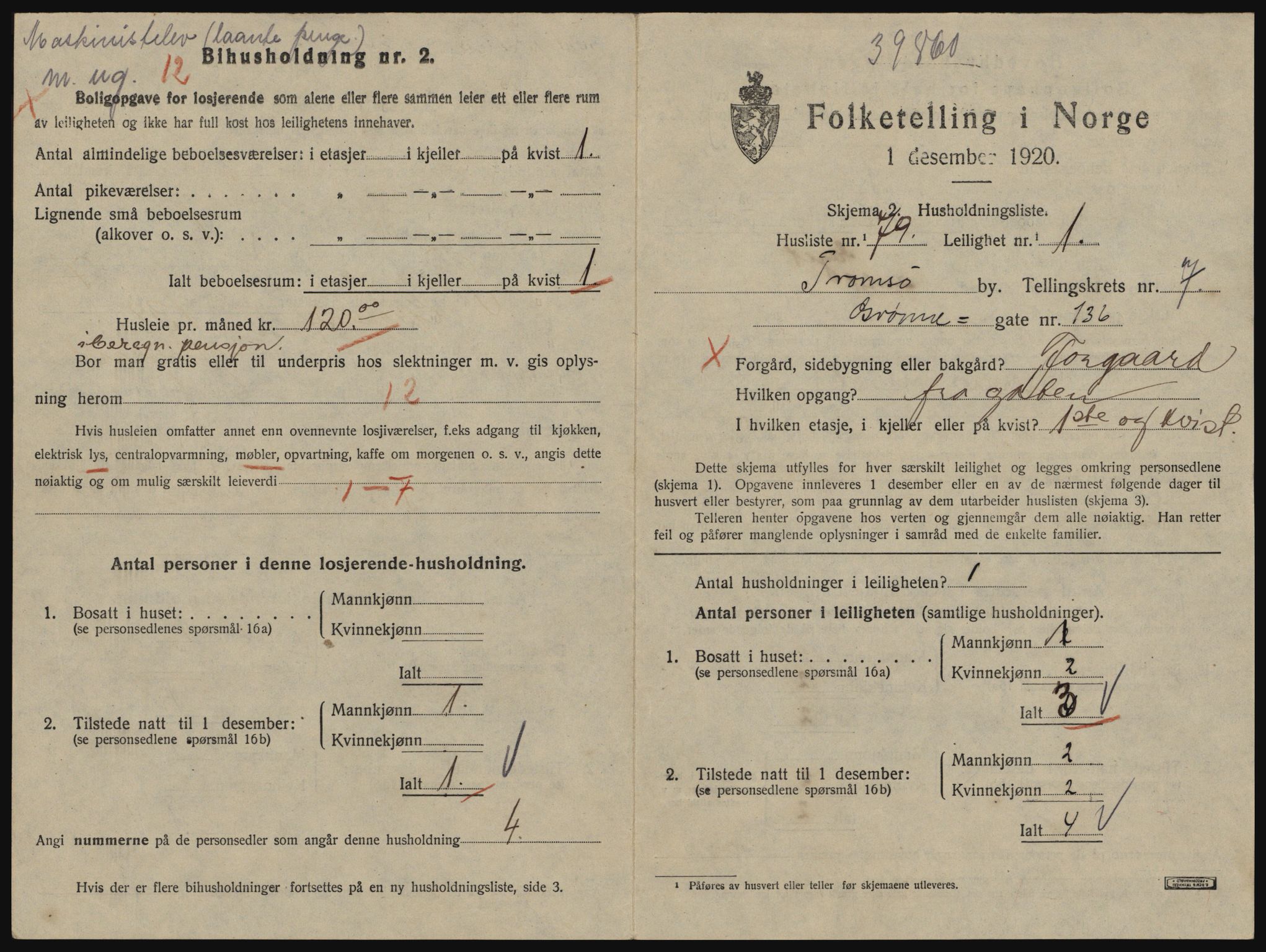 SATØ, 1920 census for Tromsø, 1920, p. 4437