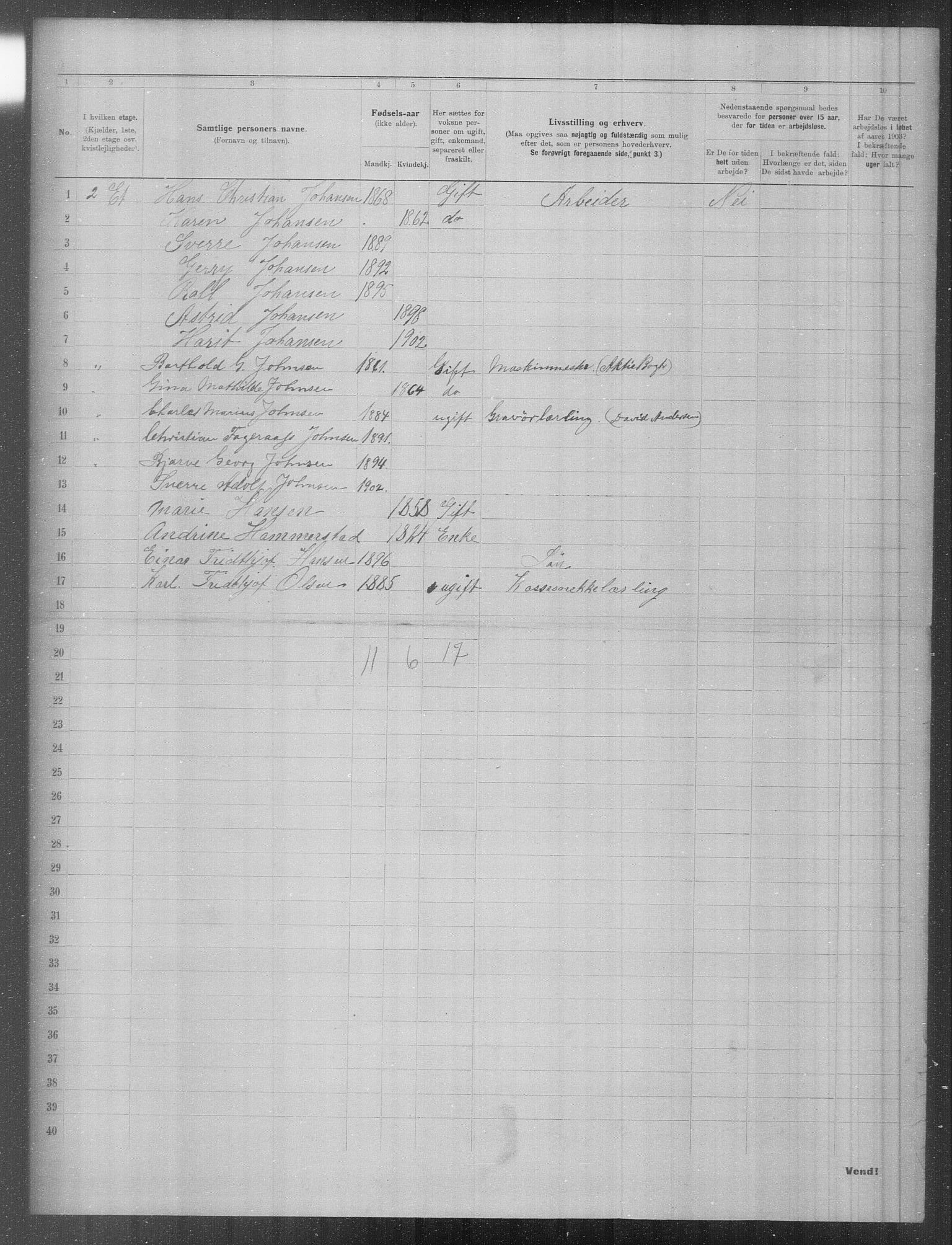 OBA, Municipal Census 1903 for Kristiania, 1903, p. 834