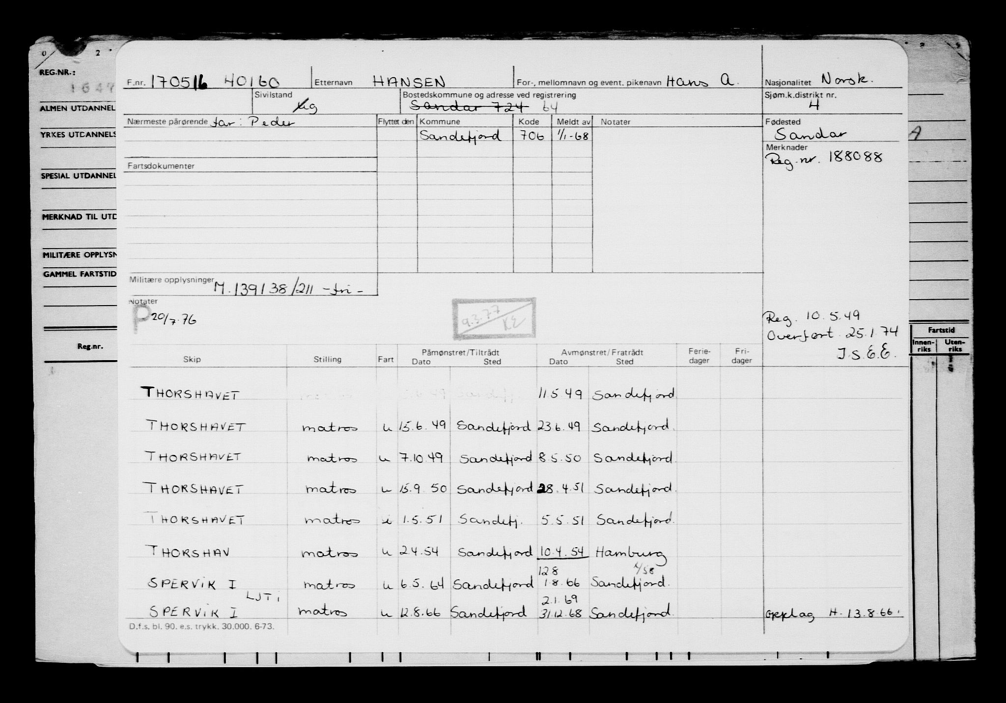 Direktoratet for sjømenn, AV/RA-S-3545/G/Gb/L0139: Hovedkort, 1916, p. 191