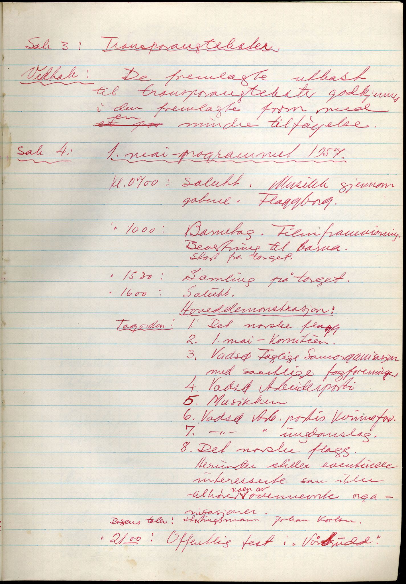 Vadsø Faglige Samorganisasjon, FMFB/A-1085/A/L0001: Styreprotokoll, 1951-1964, p. 110