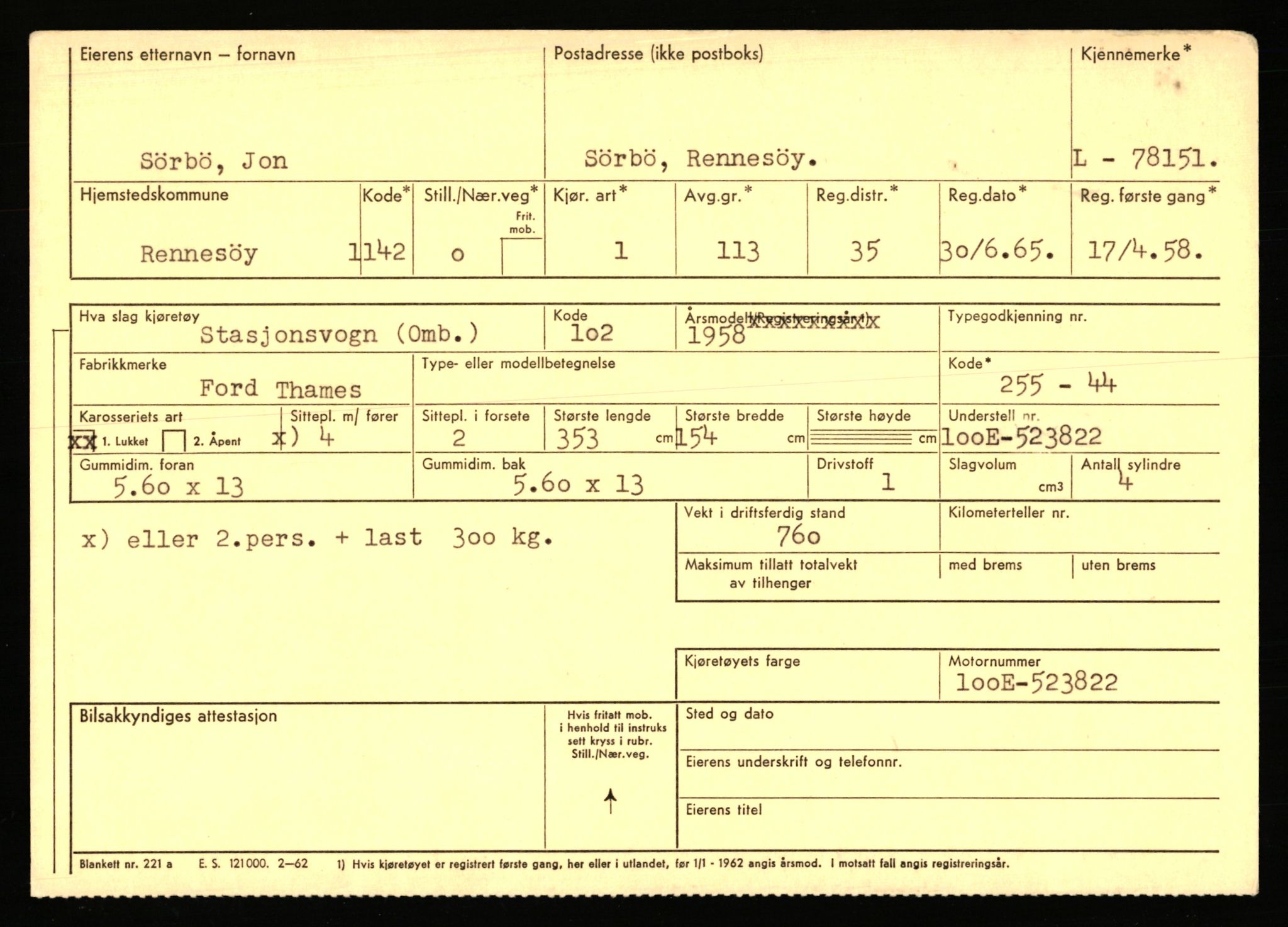 Stavanger trafikkstasjon, AV/SAST-A-101942/0/F/L0069: L-76801 - L-78797, 1930-1971, p. 1499