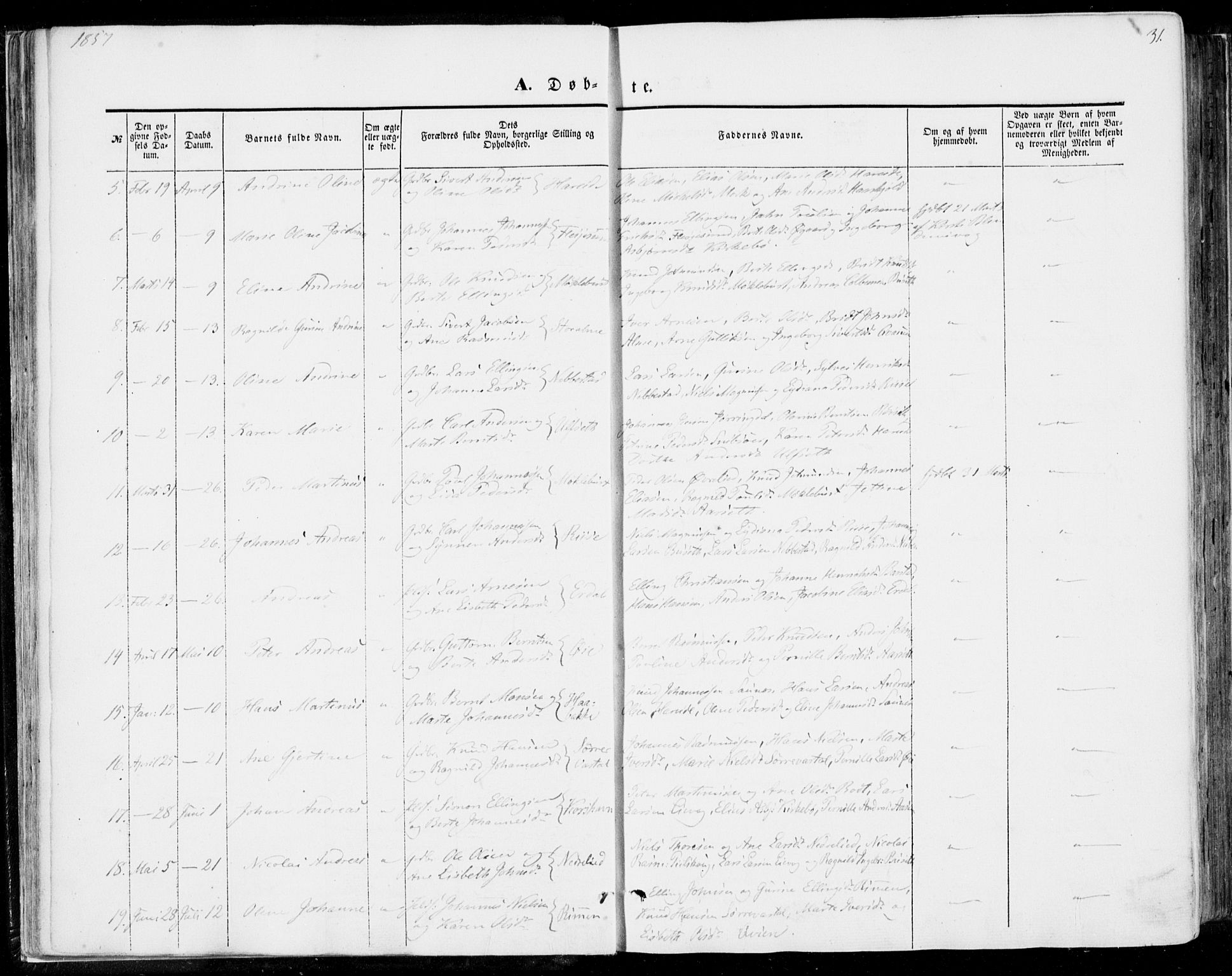 Ministerialprotokoller, klokkerbøker og fødselsregistre - Møre og Romsdal, SAT/A-1454/510/L0121: Parish register (official) no. 510A01, 1848-1877, p. 31