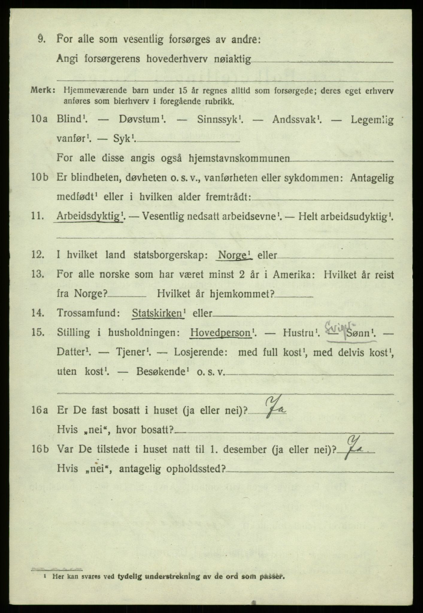 SAB, 1920 census for Os, 1920, p. 6195