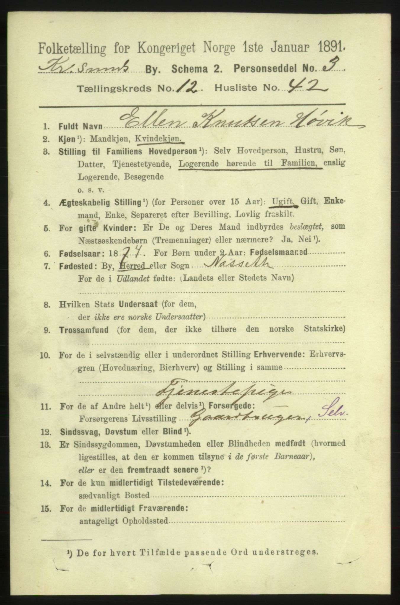 RA, 1891 census for 1503 Kristiansund, 1891, p. 9672