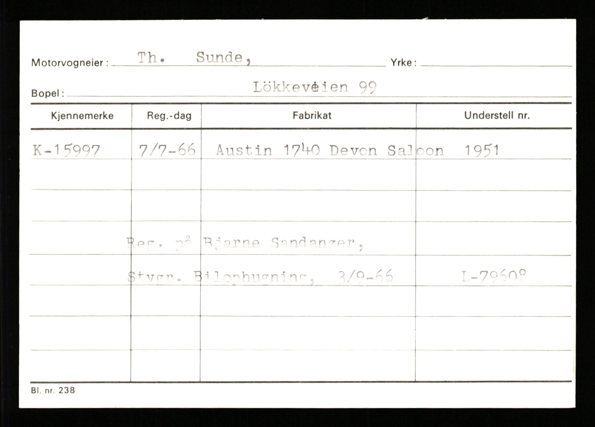 Stavanger trafikkstasjon, AV/SAST-A-101942/0/G/L0004: Registreringsnummer: 15497 - 22957, 1930-1971, p. 313