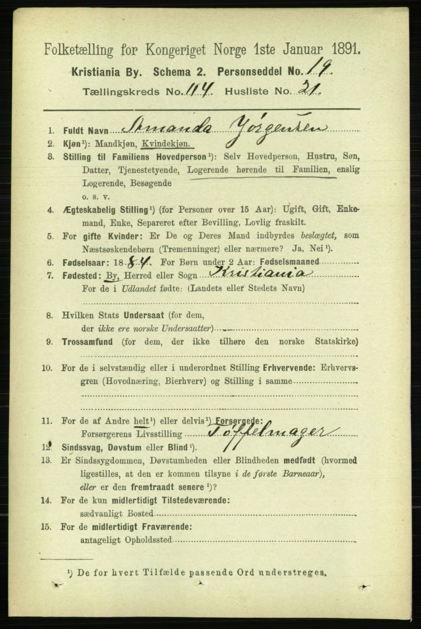 RA, 1891 census for 0301 Kristiania, 1891, p. 61376