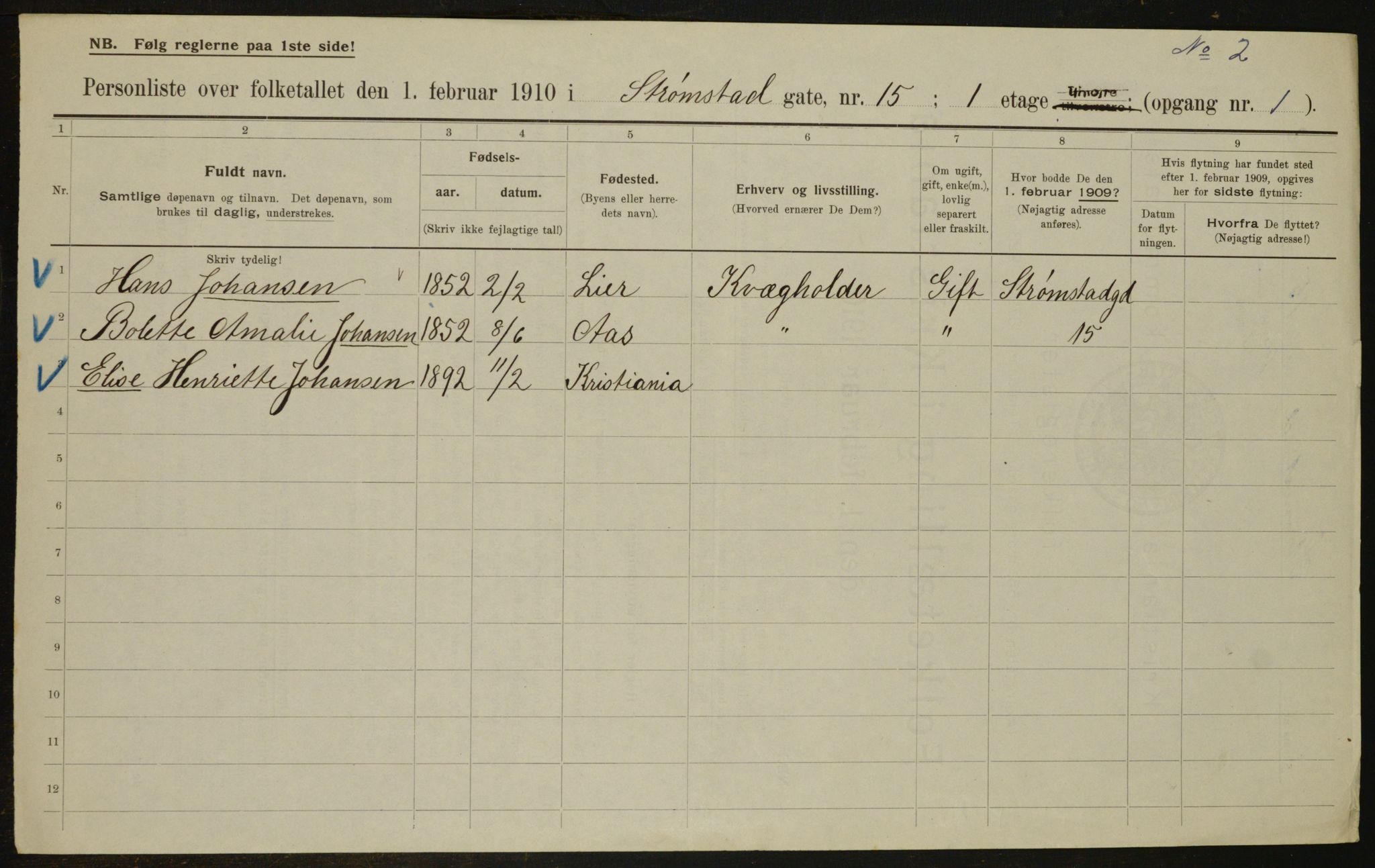 OBA, Municipal Census 1910 for Kristiania, 1910, p. 98647