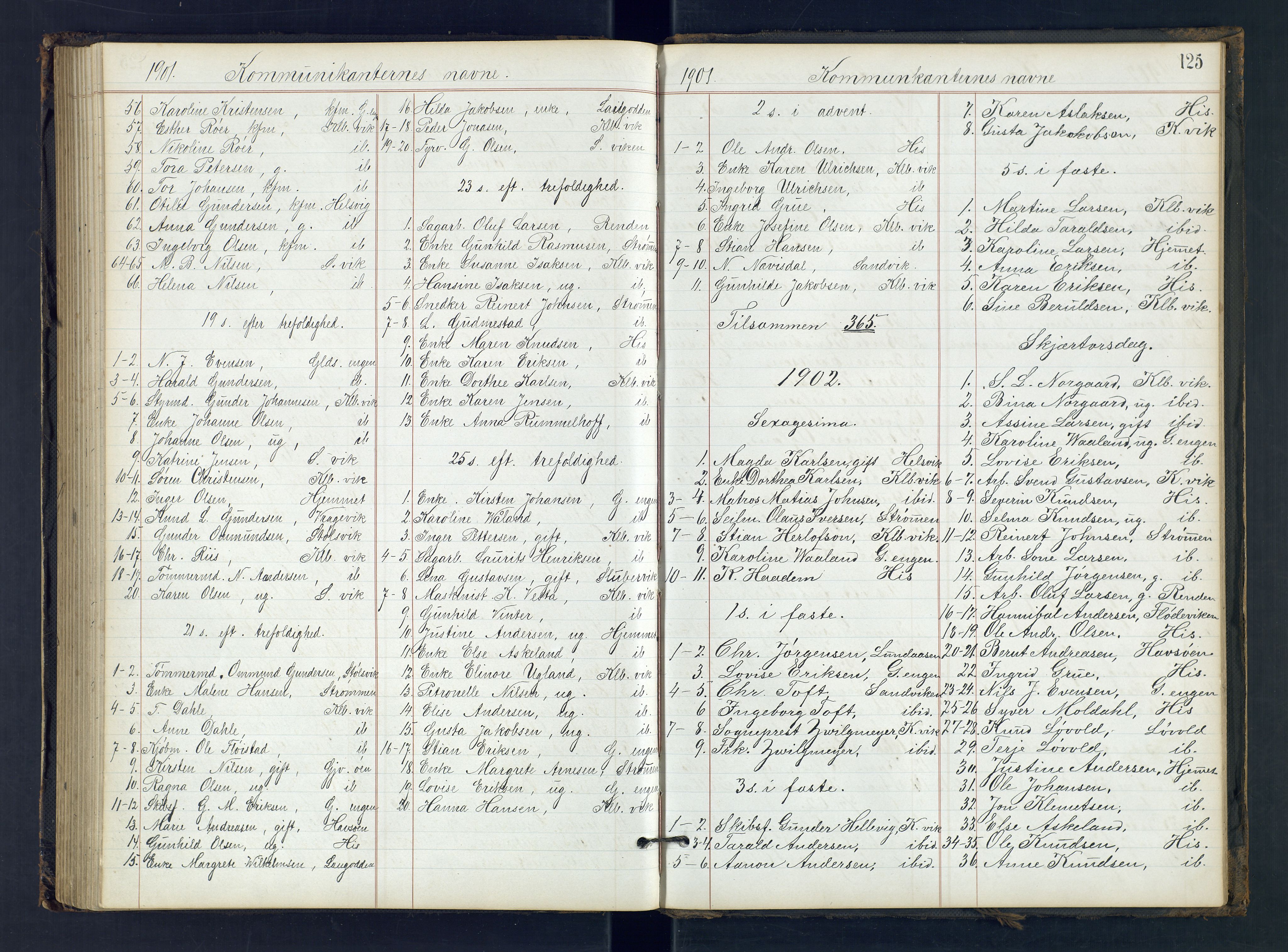 Hisøy sokneprestkontor, AV/SAK-1111-0020/F/Fc/L0001: Communicants register no. C 1, 1869-1910, p. 125