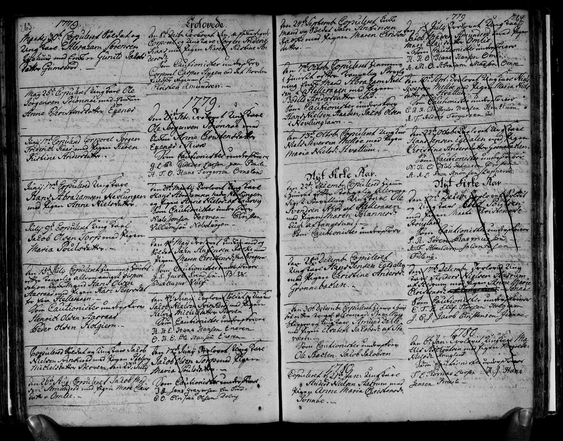 Brunlanes kirkebøker, AV/SAKO-A-342/F/Fa/L0001: Parish register (official) no. I 1, 1766-1801, p. 263-264