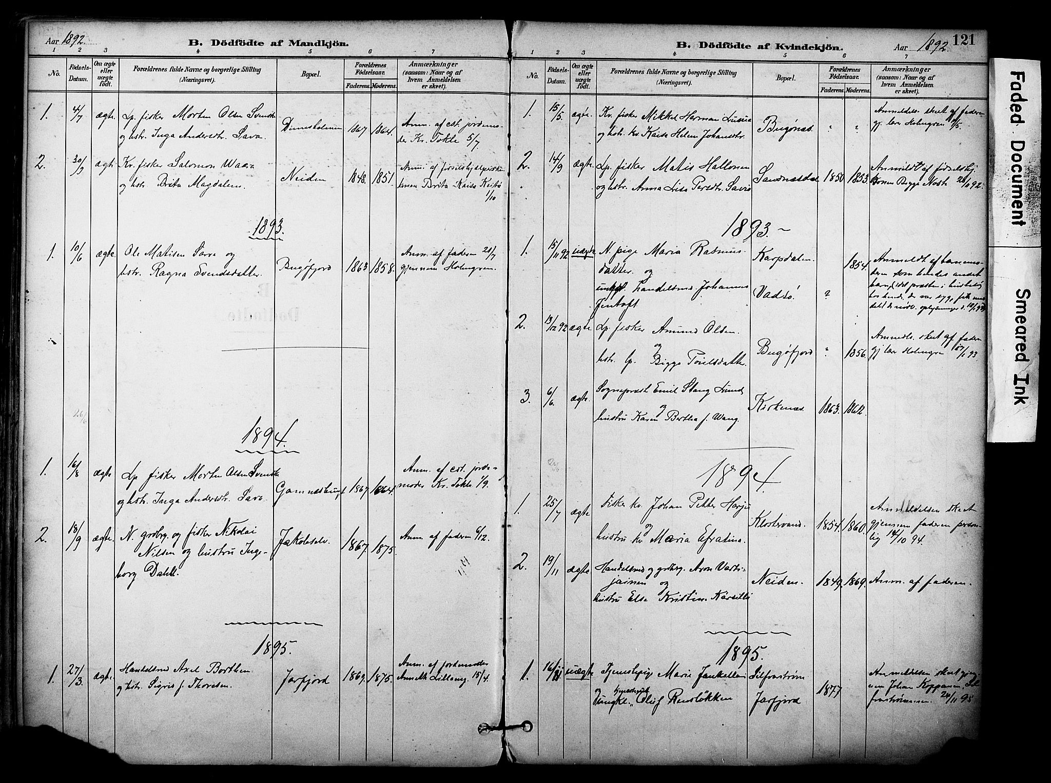 Sør-Varanger sokneprestkontor, SATØ/S-1331/H/Ha/L0004kirke: Parish register (official) no. 4, 1891-1908, p. 121