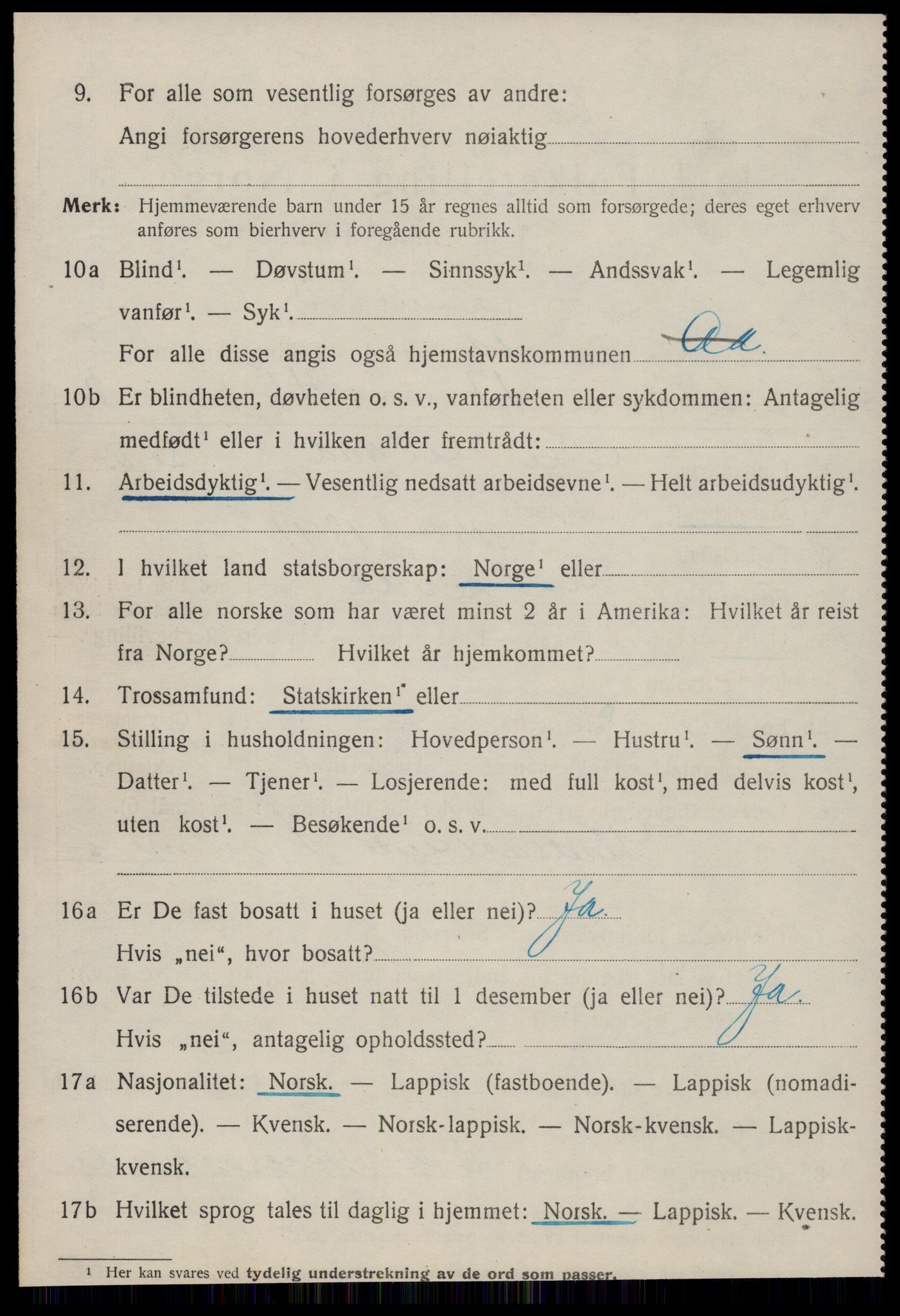 SAT, 1920 census for Å, 1920, p. 3999