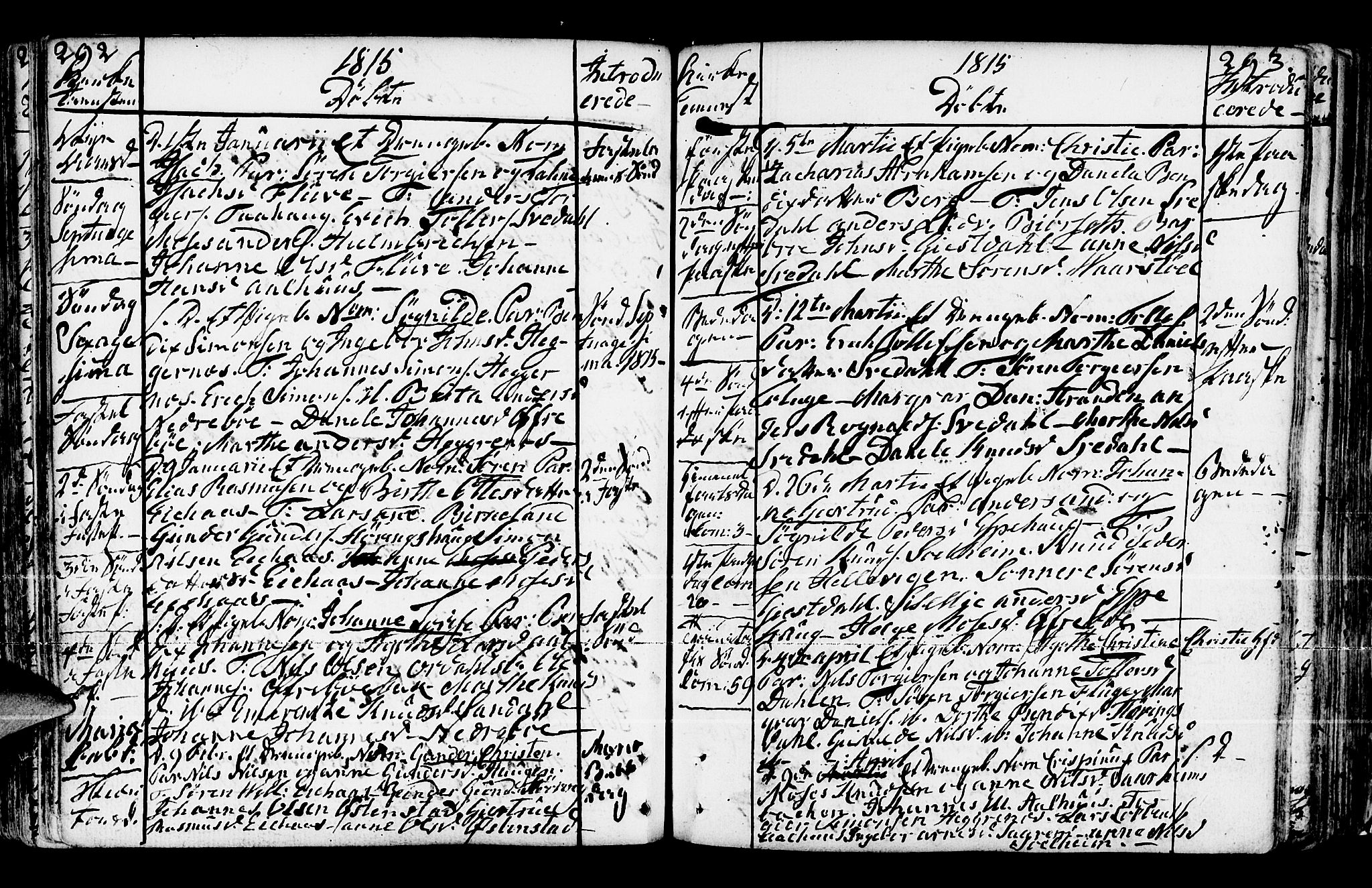 Jølster sokneprestembete, SAB/A-80701/H/Haa/Haaa/L0005: Parish register (official) no. A 5, 1790-1821, p. 292-293