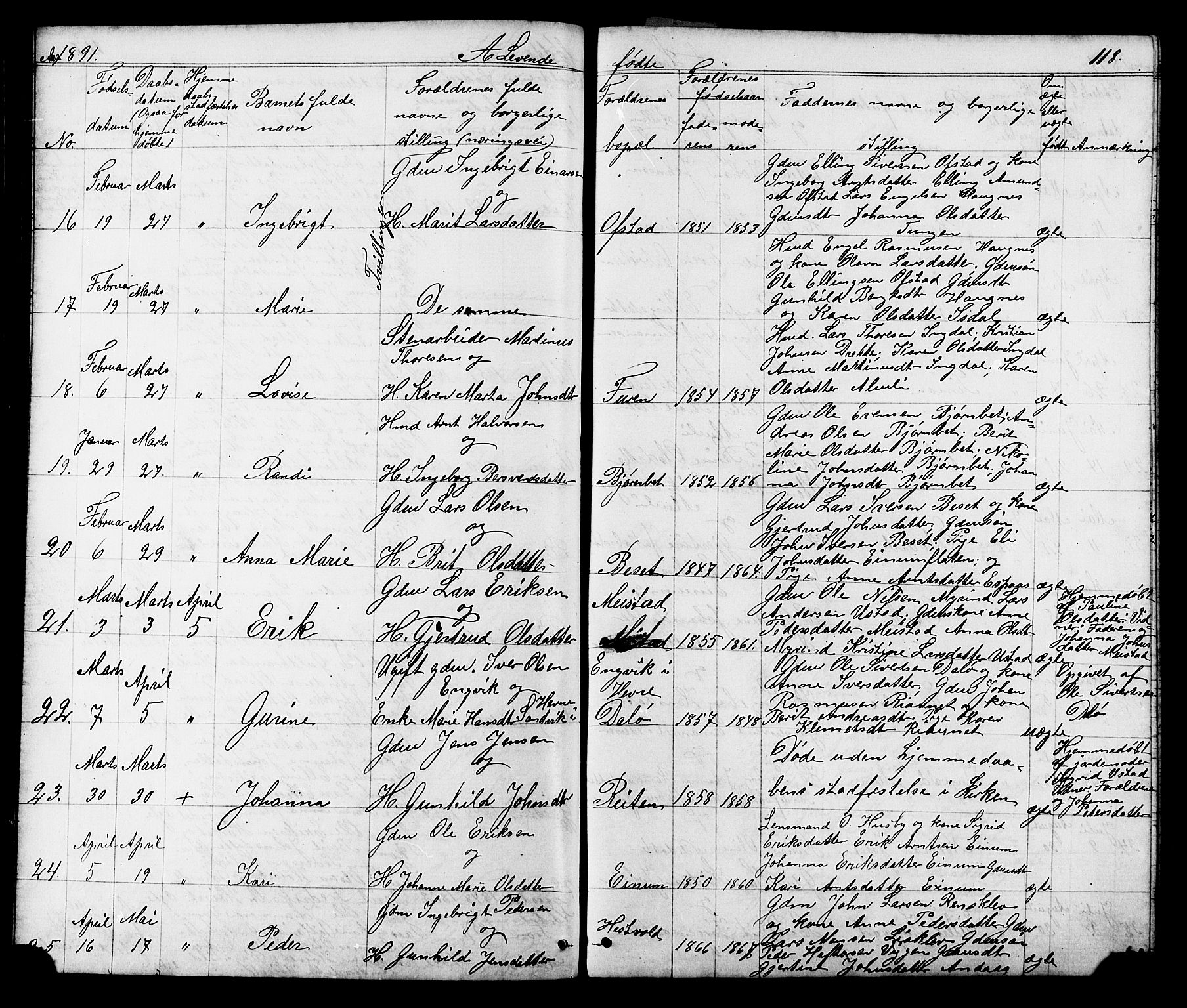 Ministerialprotokoller, klokkerbøker og fødselsregistre - Sør-Trøndelag, AV/SAT-A-1456/665/L0777: Parish register (copy) no. 665C02, 1867-1915, p. 118