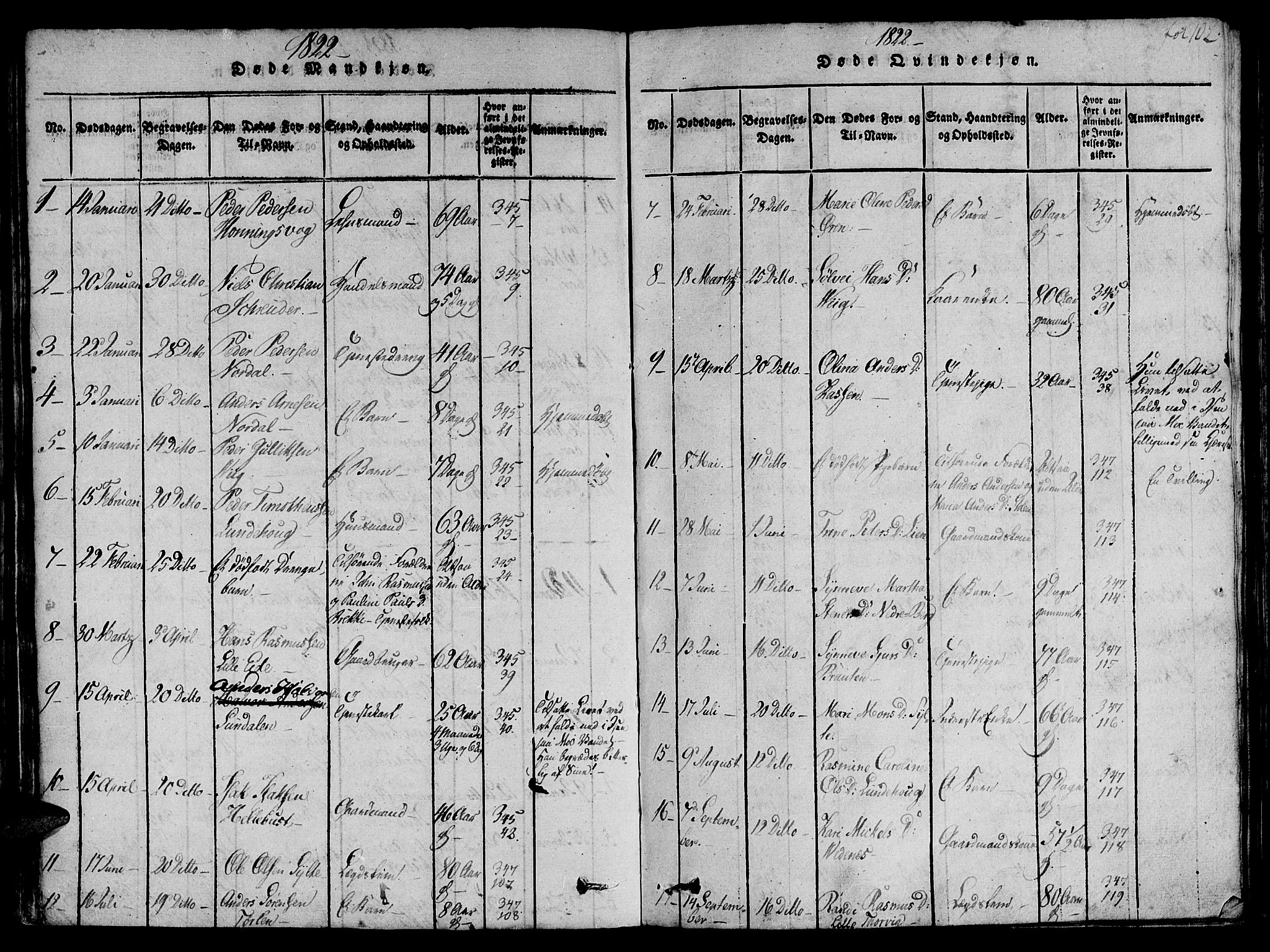 Ministerialprotokoller, klokkerbøker og fødselsregistre - Møre og Romsdal, AV/SAT-A-1454/501/L0004: Parish register (official) no. 501A04, 1816-1831, p. 102