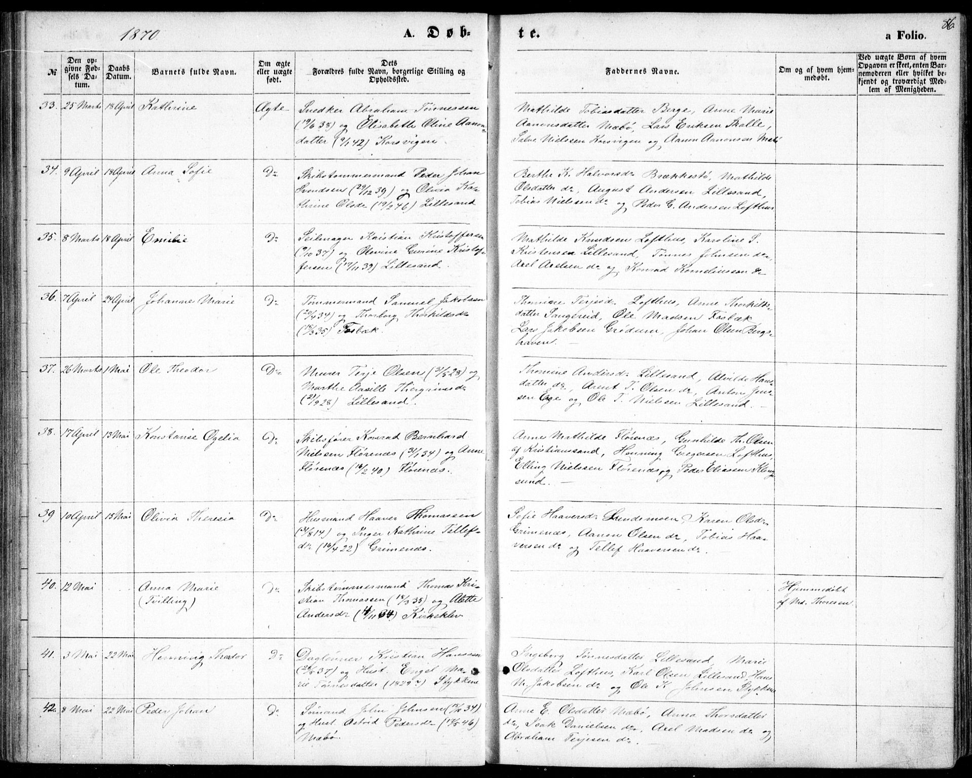 Vestre Moland sokneprestkontor, AV/SAK-1111-0046/F/Fb/Fbb/L0004: Parish register (copy) no. B 4, 1861-1872, p. 86