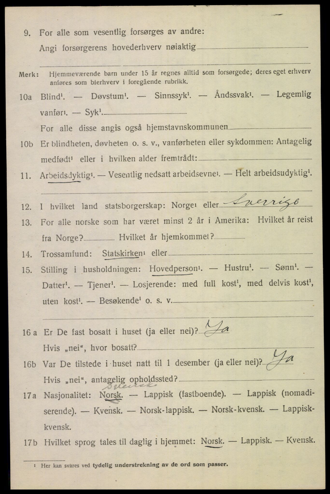 SAT, 1920 census for Saltdal, 1920, p. 8510