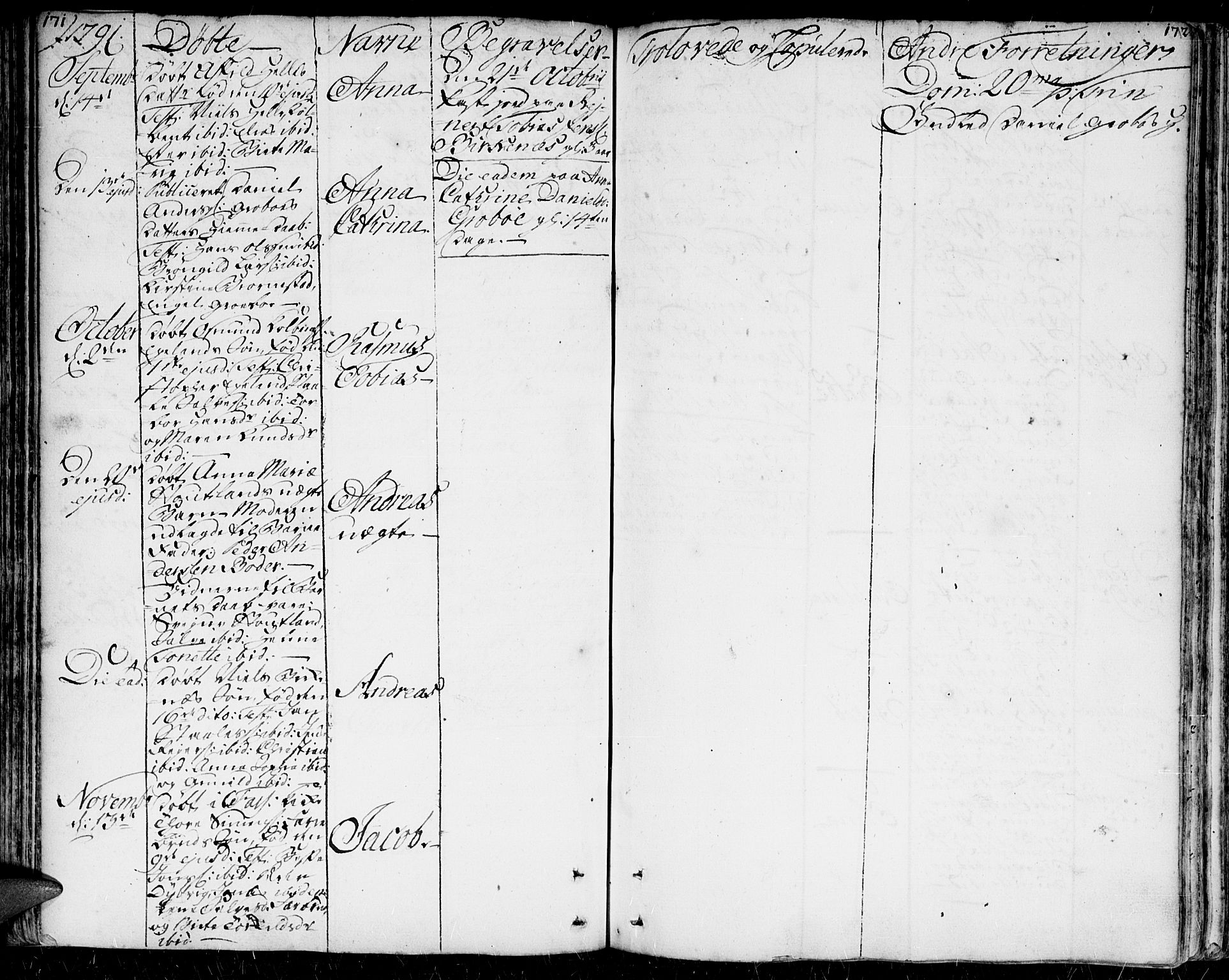 Herad sokneprestkontor, SAK/1111-0018/F/Fa/Faa/L0001: Parish register (official) no. A 1 /2, 1768-1797, p. 171-172