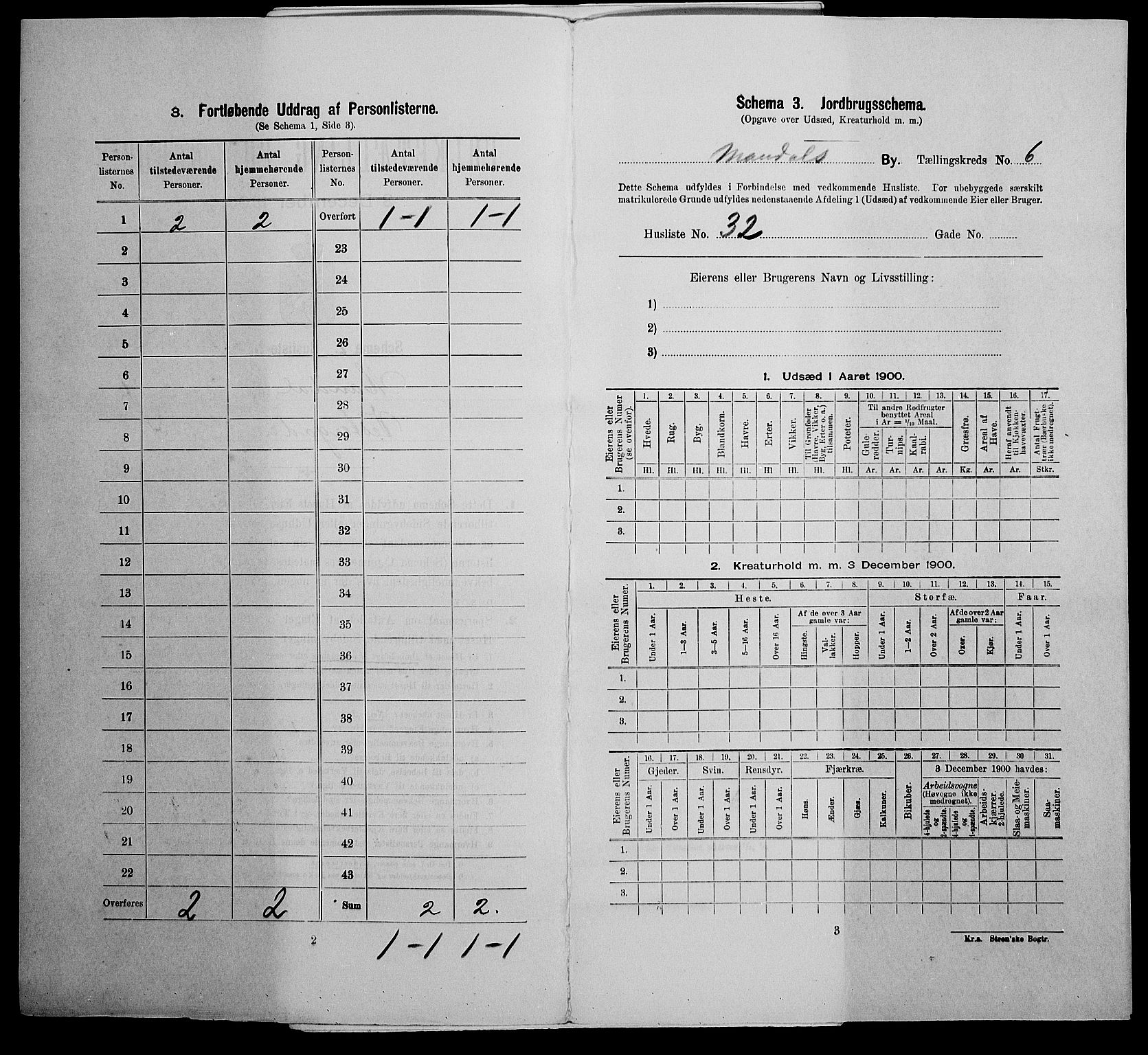 SAK, 1900 census for Mandal, 1900, p. 880