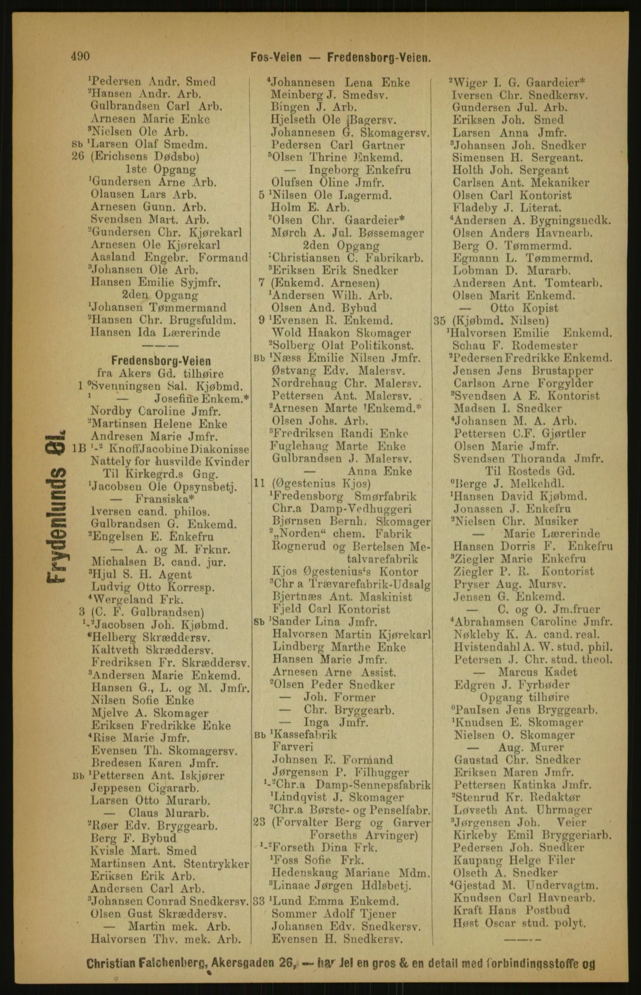 Kristiania/Oslo adressebok, PUBL/-, 1891, p. 490