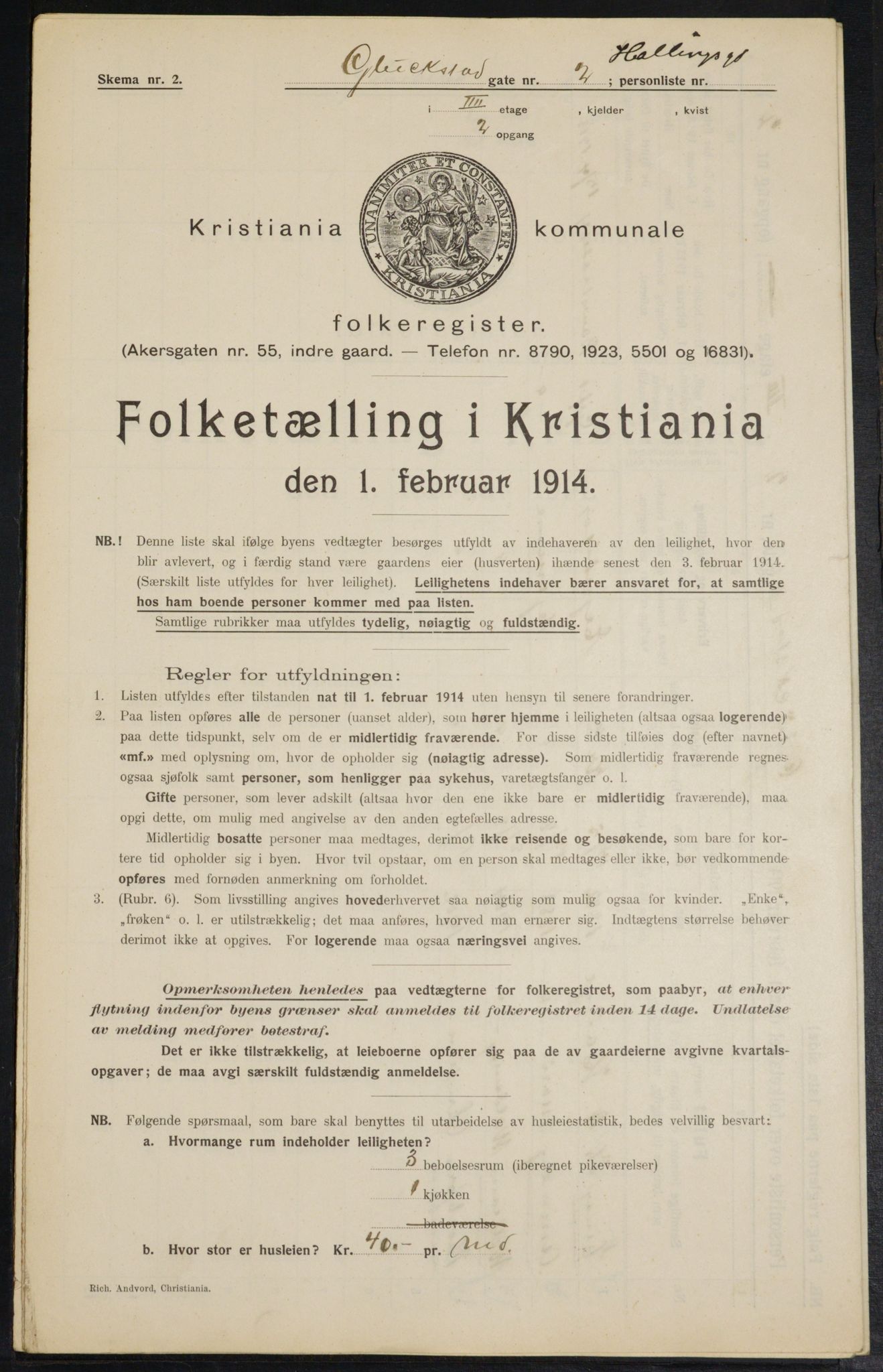 OBA, Municipal Census 1914 for Kristiania, 1914, p. 29509