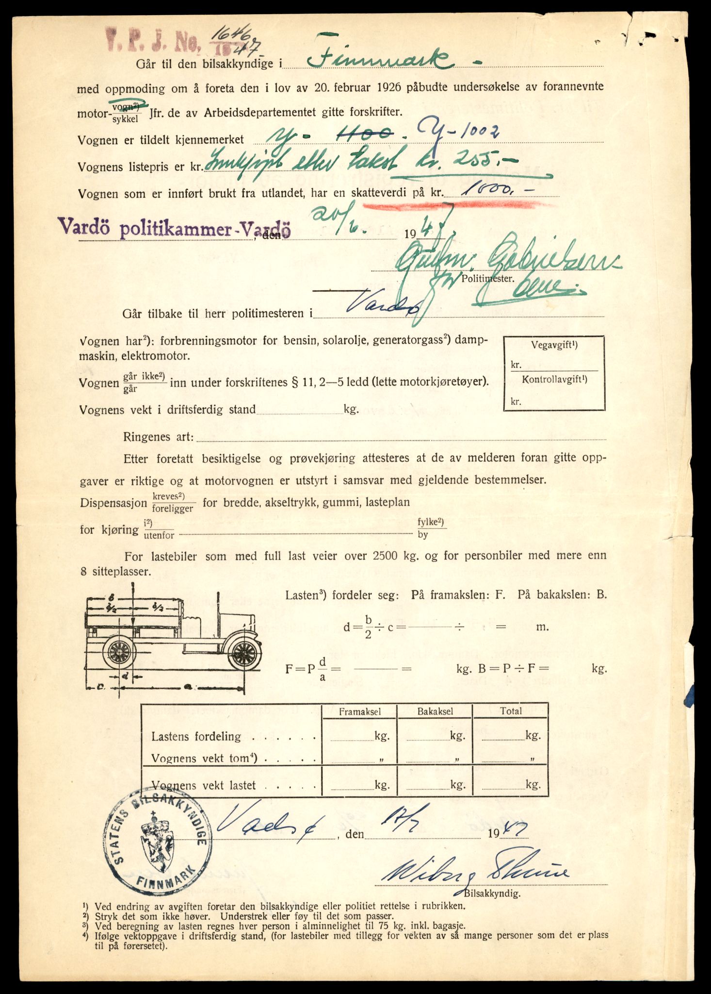 Møre og Romsdal vegkontor - Ålesund trafikkstasjon, AV/SAT-A-4099/F/Fe/L0025: Registreringskort for kjøretøy T 10931 - T 11045, 1927-1998, p. 2665