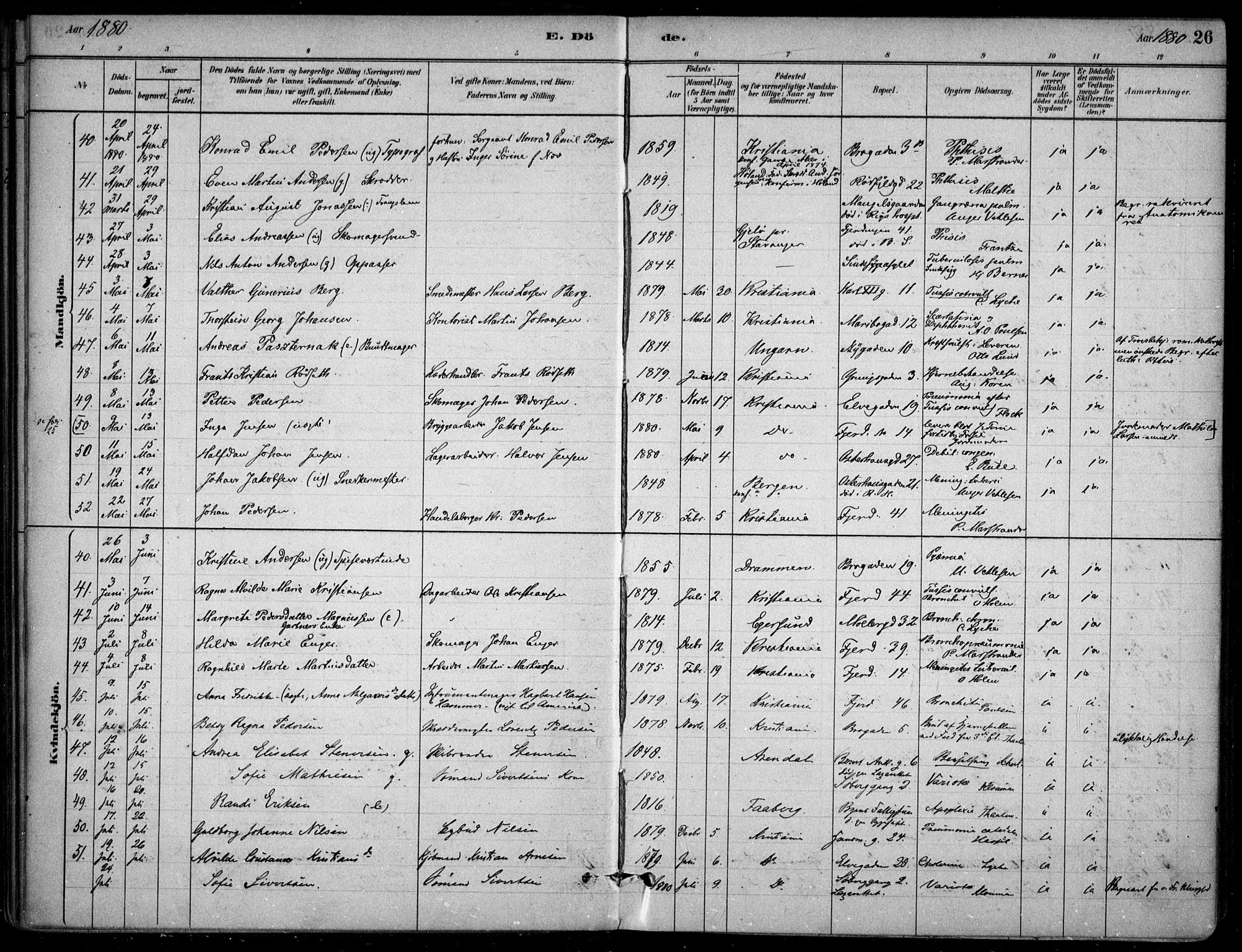 Jakob prestekontor Kirkebøker, AV/SAO-A-10850/F/Fa/L0007: Parish register (official) no. 7, 1880-1905, p. 26