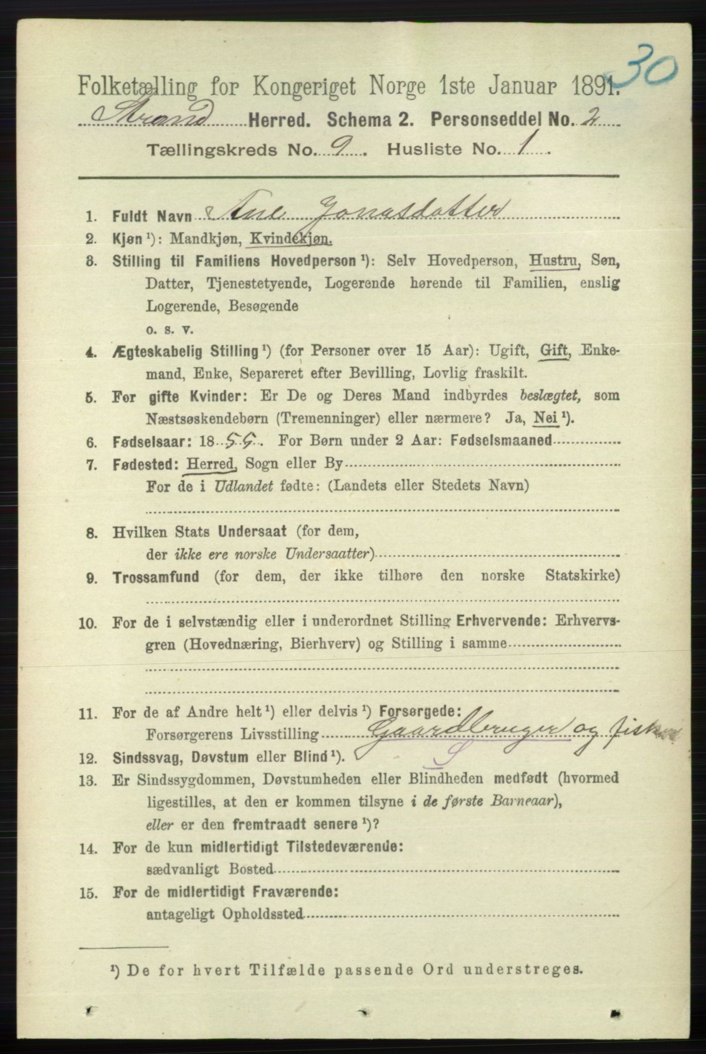 RA, 1891 census for 1130 Strand, 1891, p. 2626