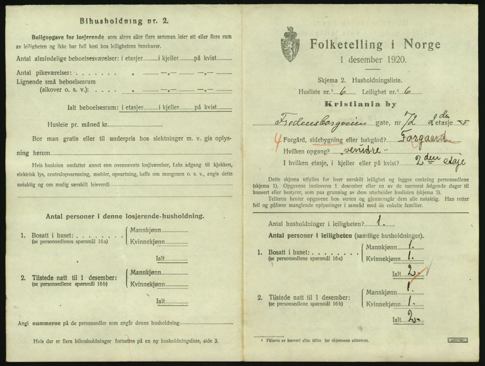 SAO, 1920 census for Kristiania, 1920, p. 26000