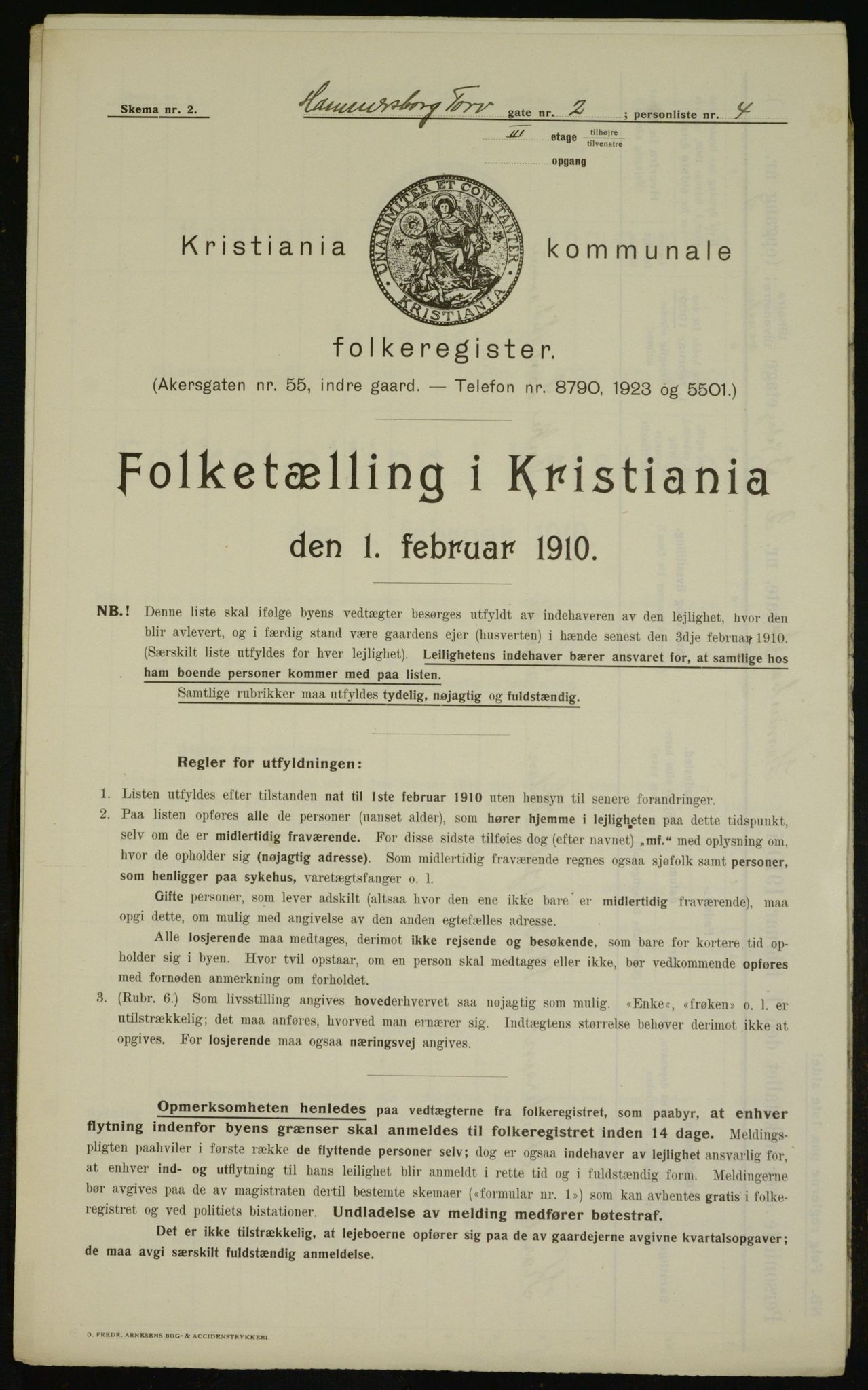 OBA, Municipal Census 1910 for Kristiania, 1910, p. 32242