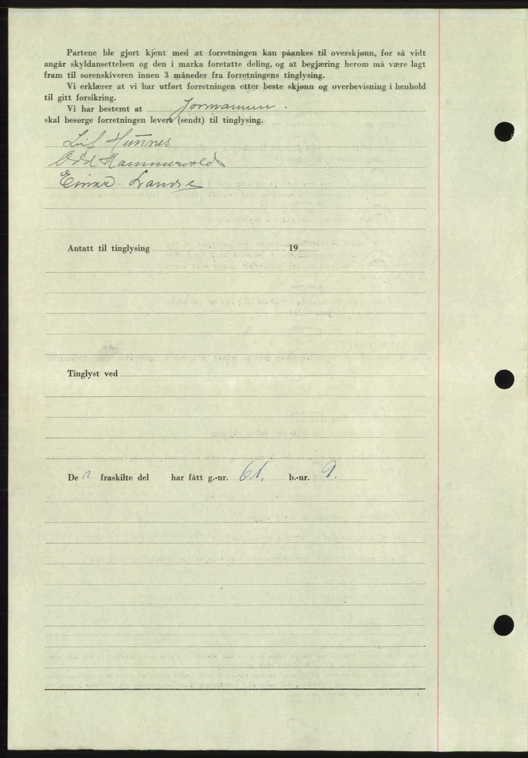 Romsdal sorenskriveri, AV/SAT-A-4149/1/2/2C: Mortgage book no. A28, 1948-1949, Diary no: : 288/1949