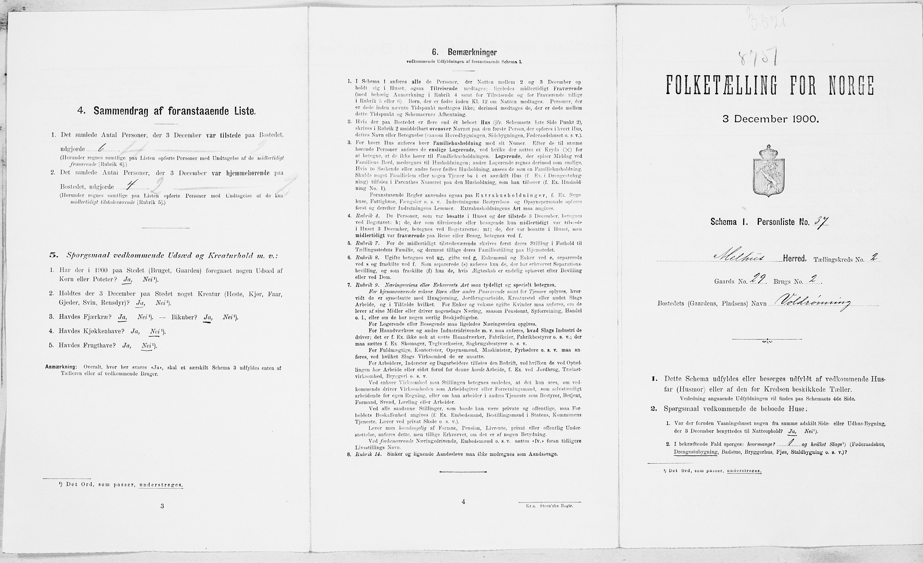 SAT, 1900 census for Melhus, 1900, p. 24