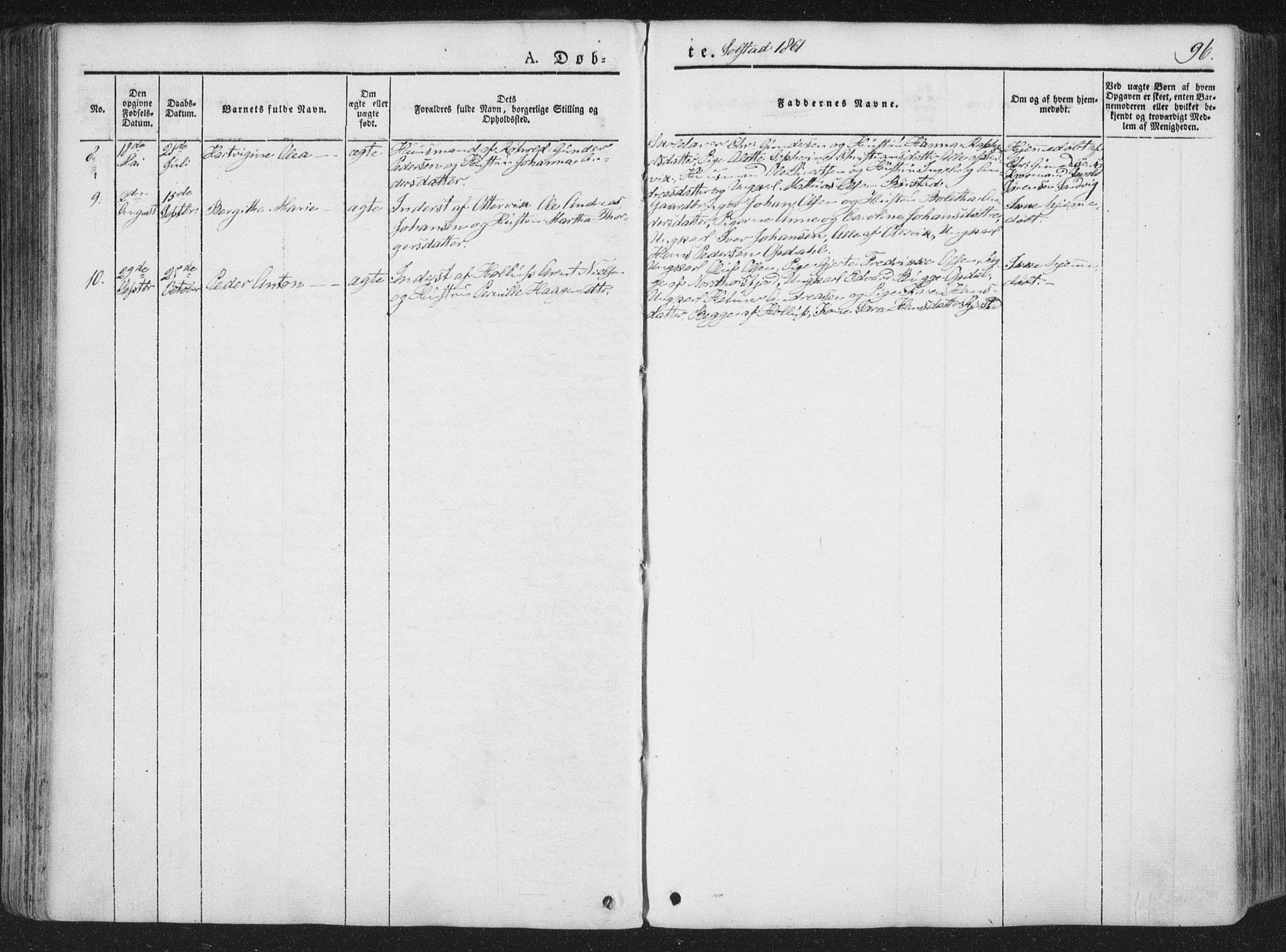 Ministerialprotokoller, klokkerbøker og fødselsregistre - Nordland, AV/SAT-A-1459/810/L0145: Parish register (official) no. 810A07 /2, 1841-1862, p. 96