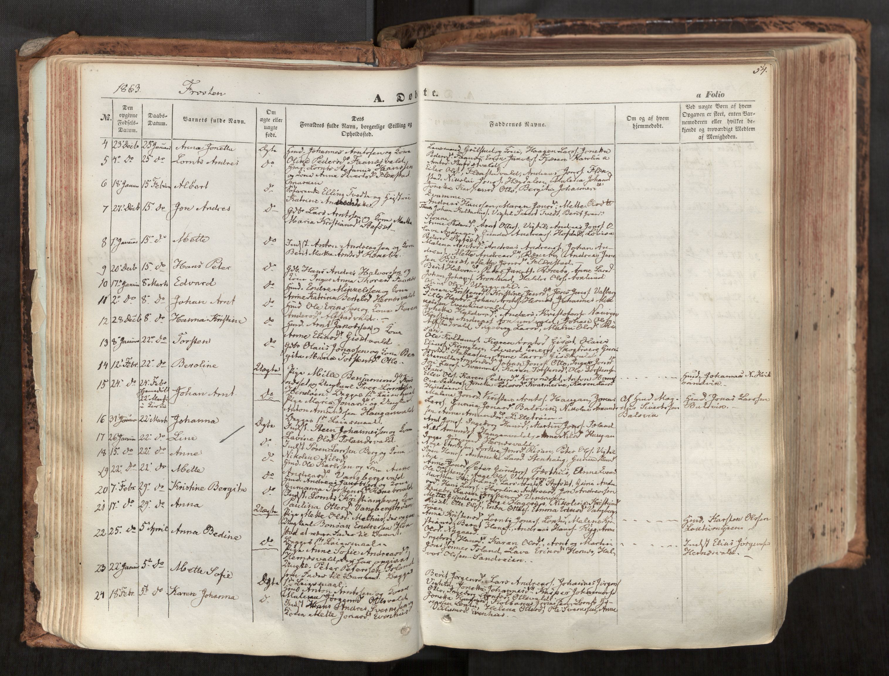 Ministerialprotokoller, klokkerbøker og fødselsregistre - Nord-Trøndelag, SAT/A-1458/713/L0116: Parish register (official) no. 713A07, 1850-1877, p. 54