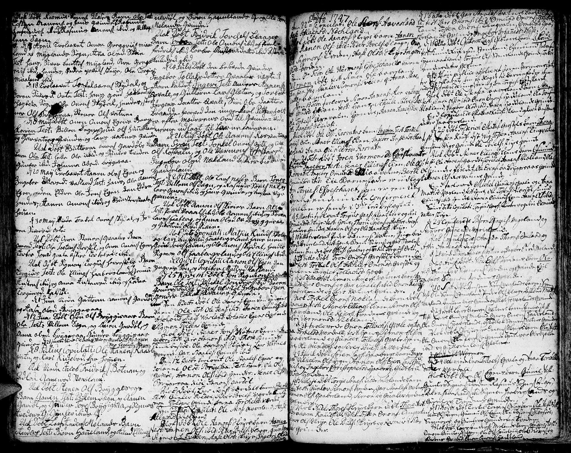 Kvinesdal sokneprestkontor, AV/SAK-1111-0026/F/Fa/Fab/L0001: Parish register (official) no. A 1 /4, 1710-1760, p. 210