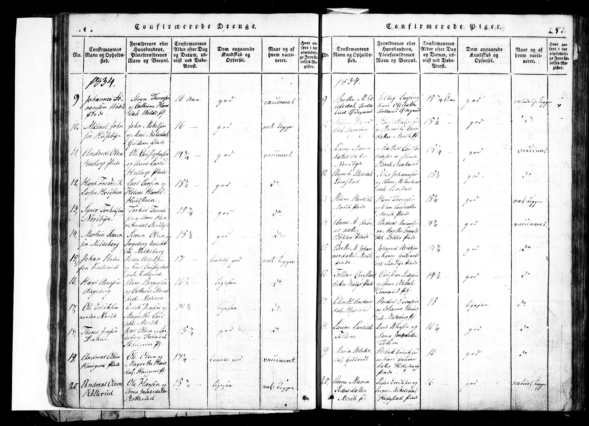 Spydeberg prestekontor Kirkebøker, AV/SAO-A-10924/G/Ga/L0001: Parish register (copy) no. I 1, 1814-1868, p. 283