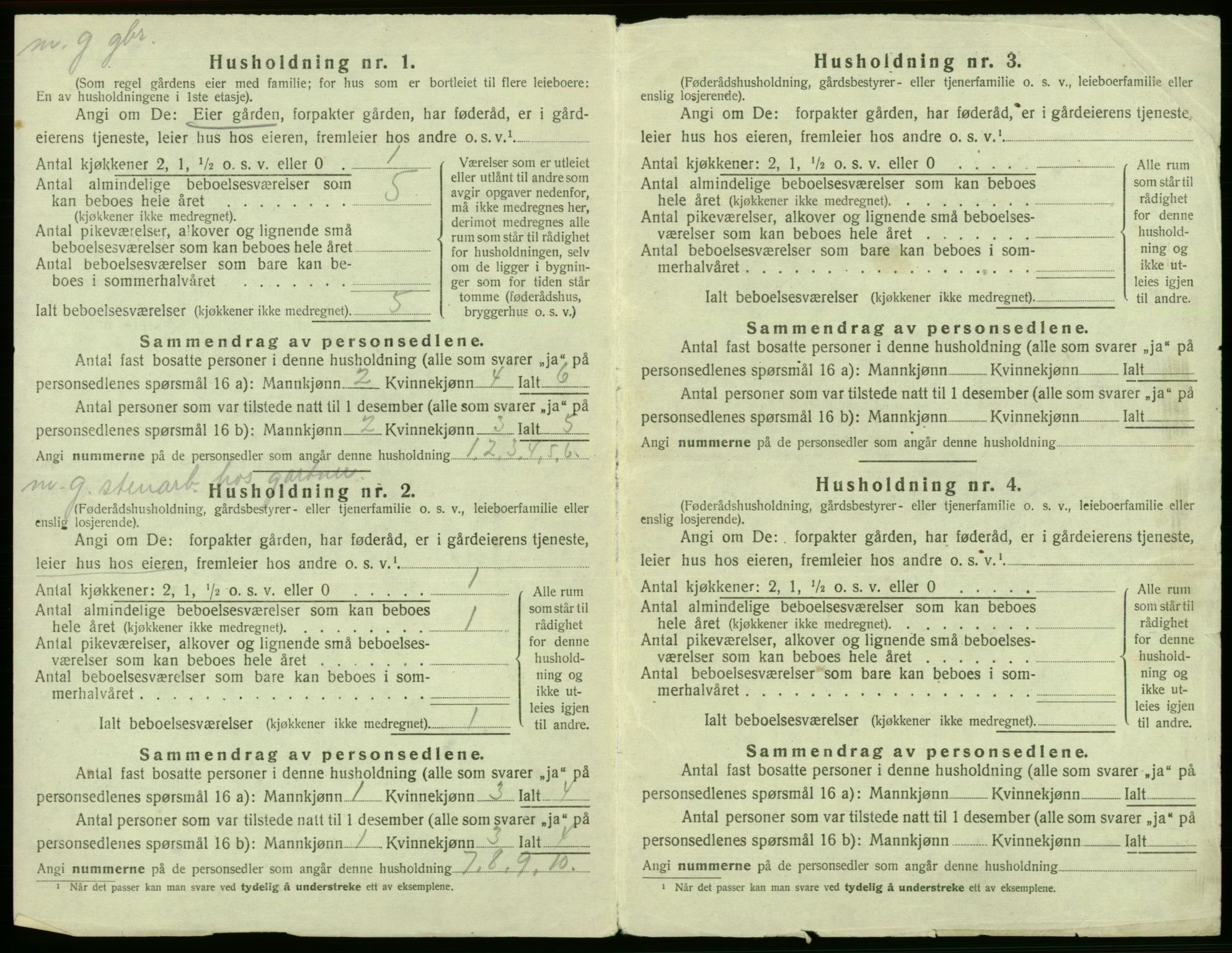 SAB, 1920 census for Fana, 1920, p. 522