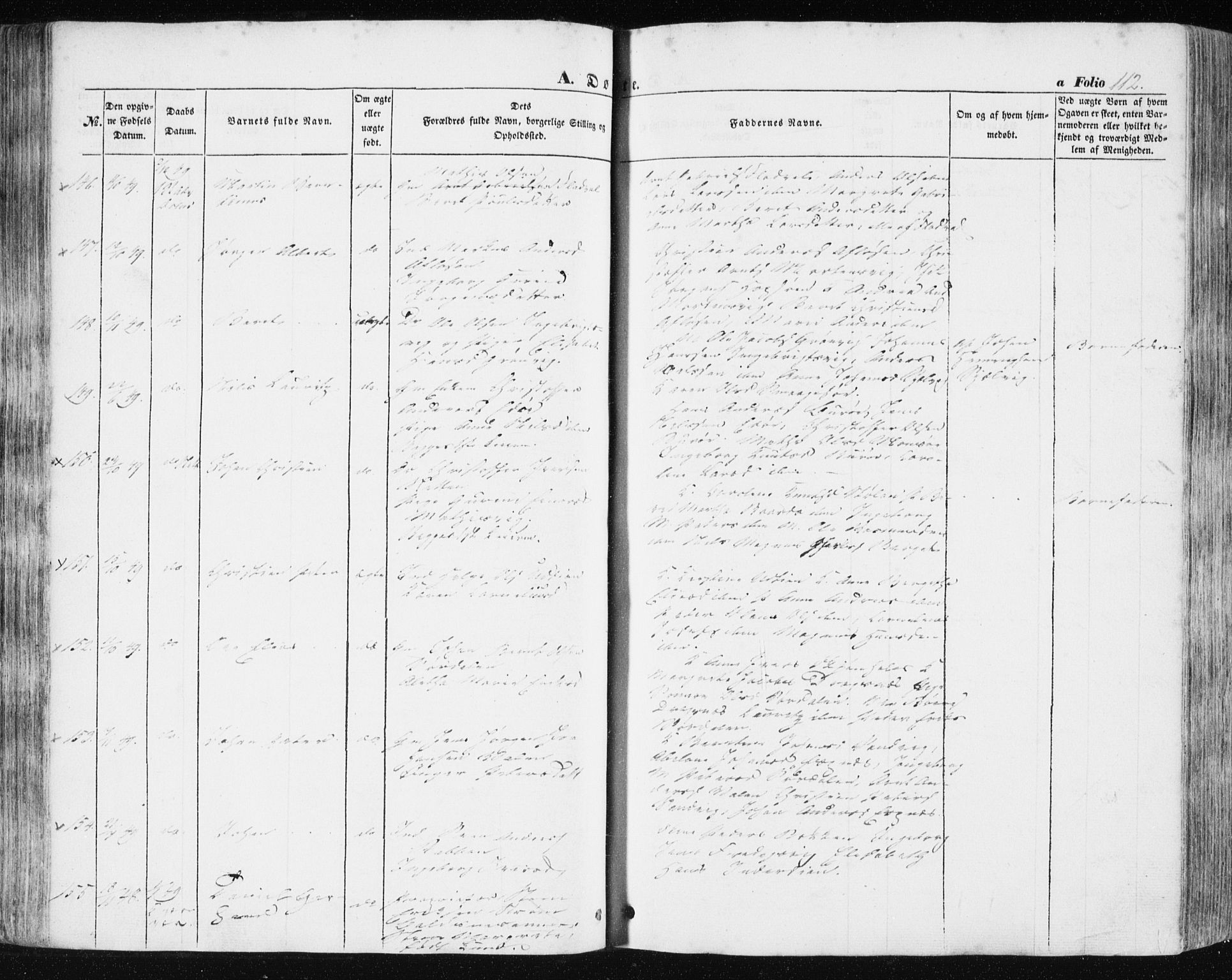 Ministerialprotokoller, klokkerbøker og fødselsregistre - Sør-Trøndelag, AV/SAT-A-1456/634/L0529: Parish register (official) no. 634A05, 1843-1851, p. 112