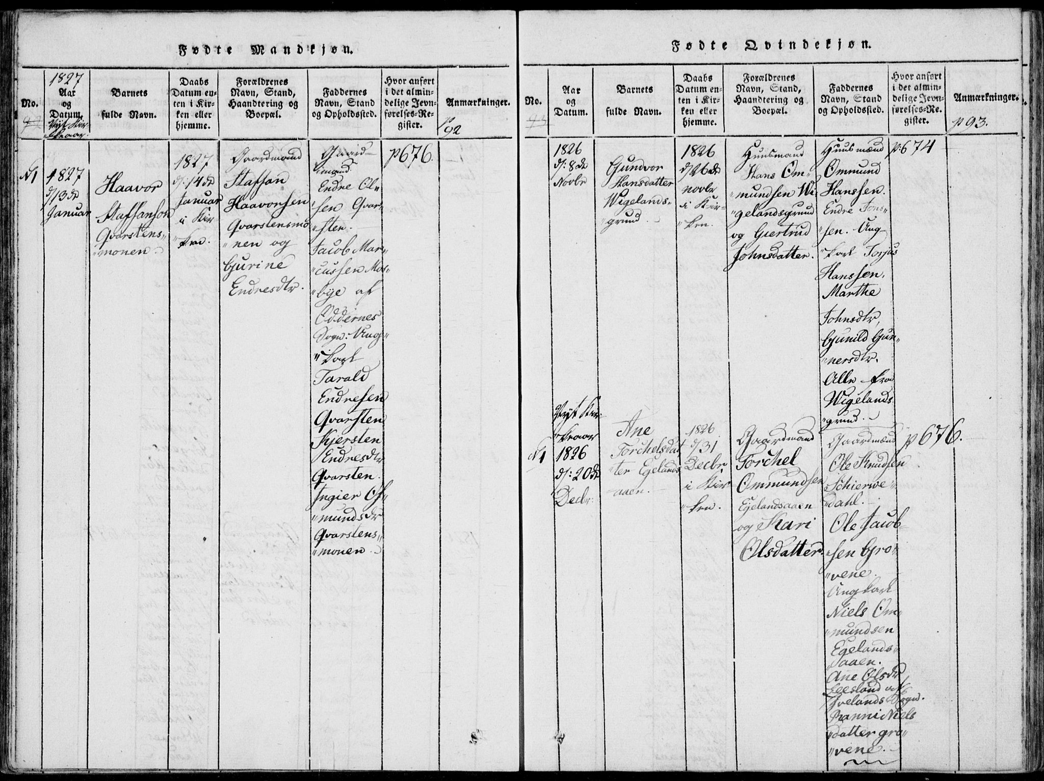 Vennesla sokneprestkontor, AV/SAK-1111-0045/Fa/Fab/L0003: Parish register (official) no. A 3, 1820-1834, p. 92-93