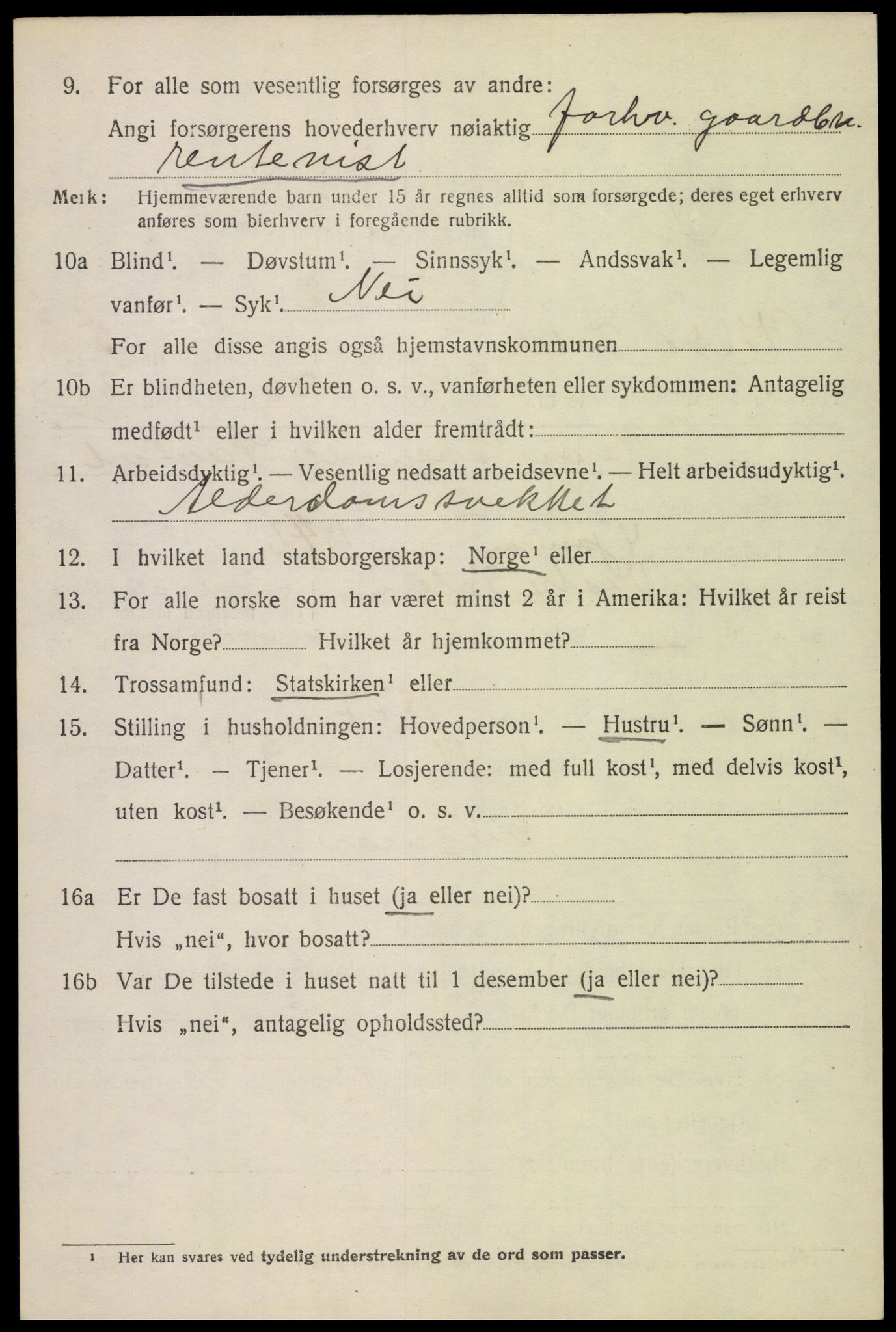 SAH, 1920 census for Vestre Toten, 1920, p. 7487