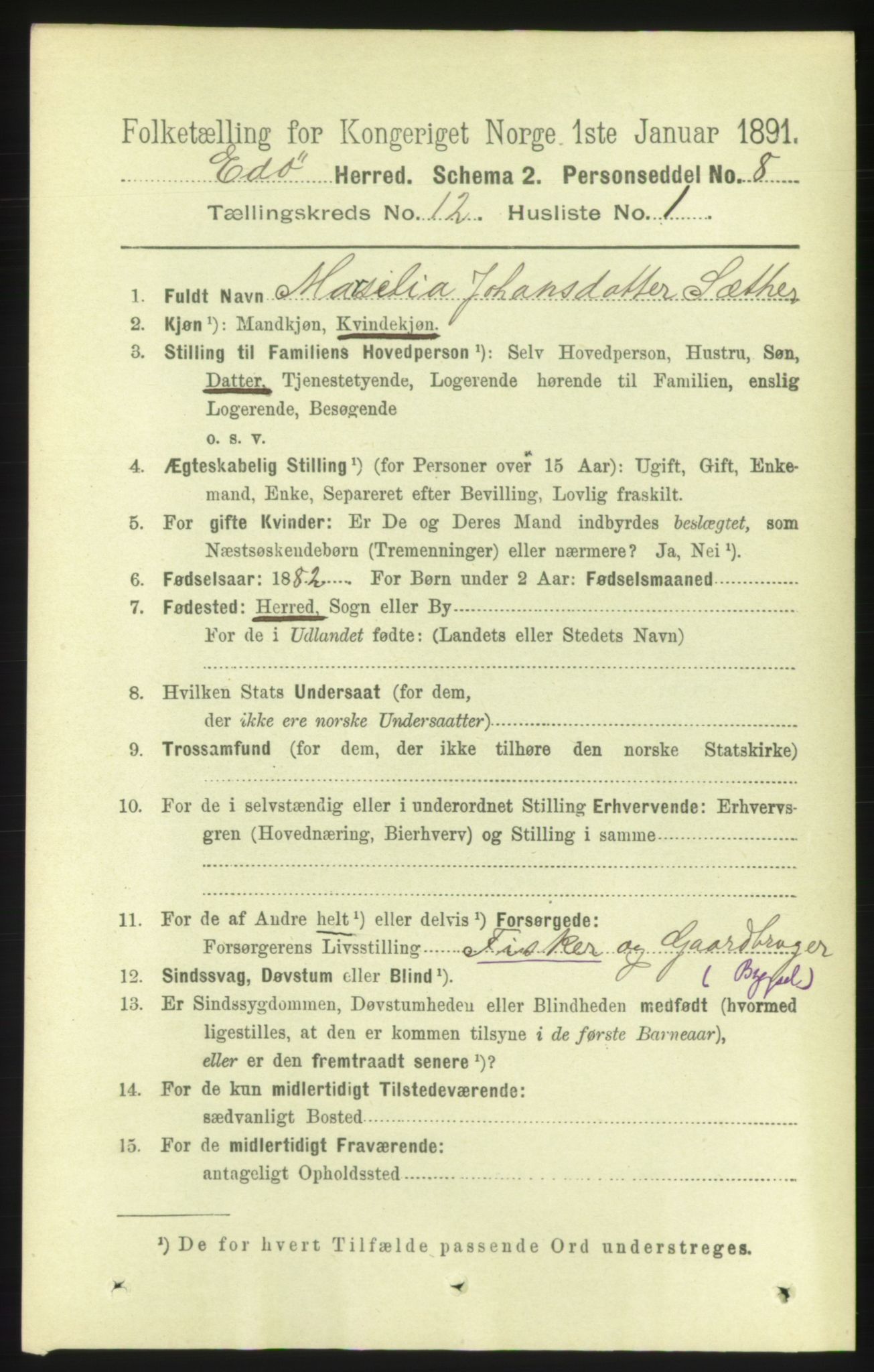 RA, 1891 census for 1573 Edøy, 1891, p. 3379