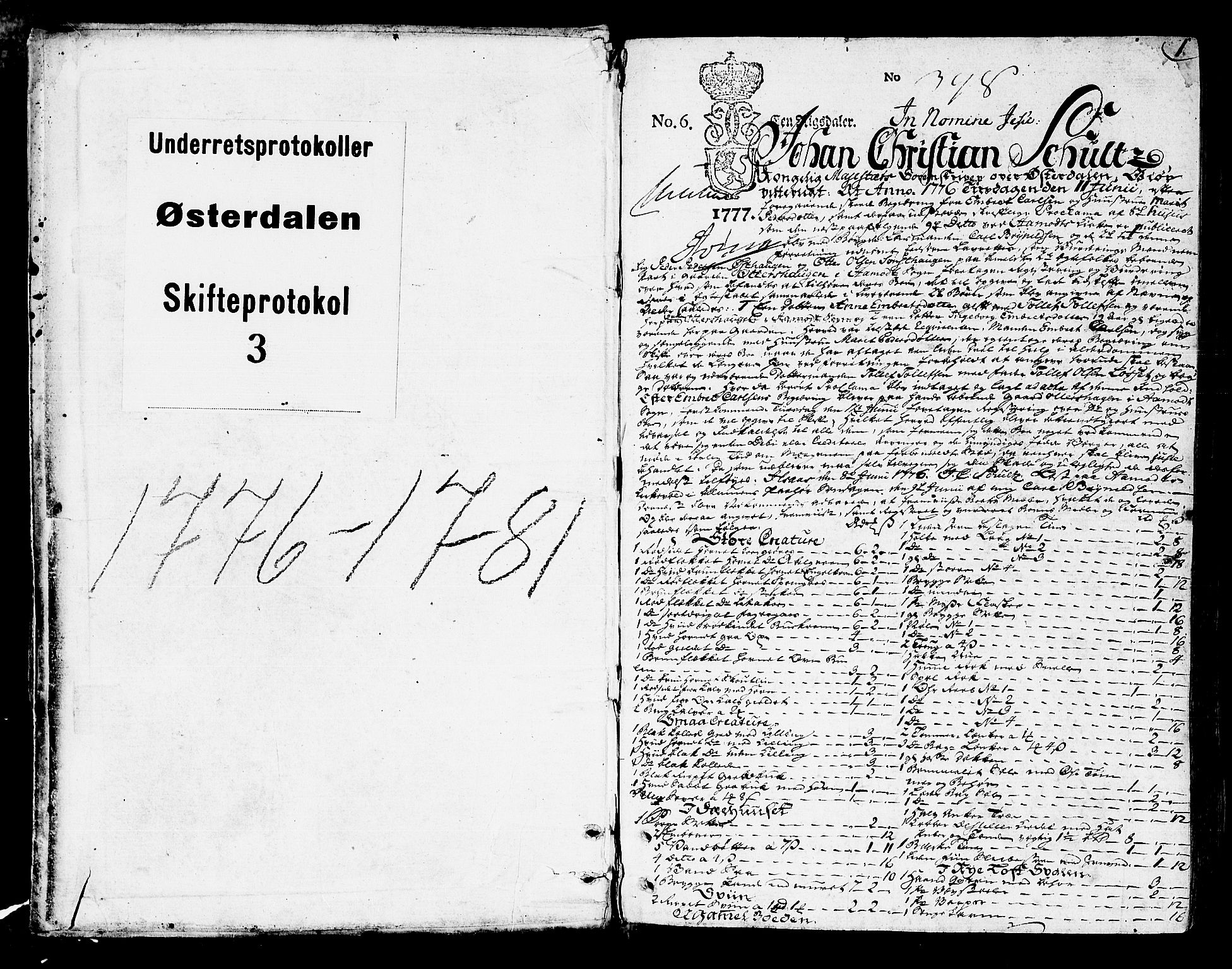 Østerdalen sorenskriveri, SAH/TING-032/J/Ja/L0003: Skifteprotokoll, 1776-1781, p. 0b-1a