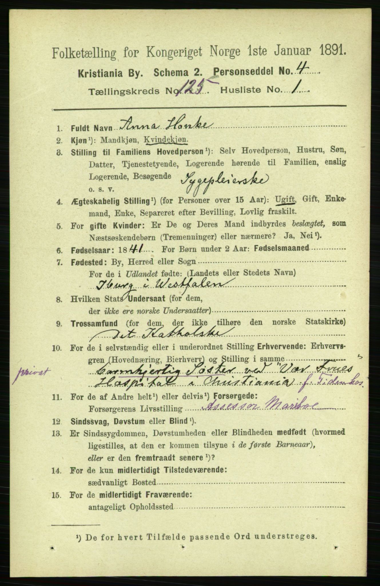 RA, 1891 census for 0301 Kristiania, 1891, p. 66369