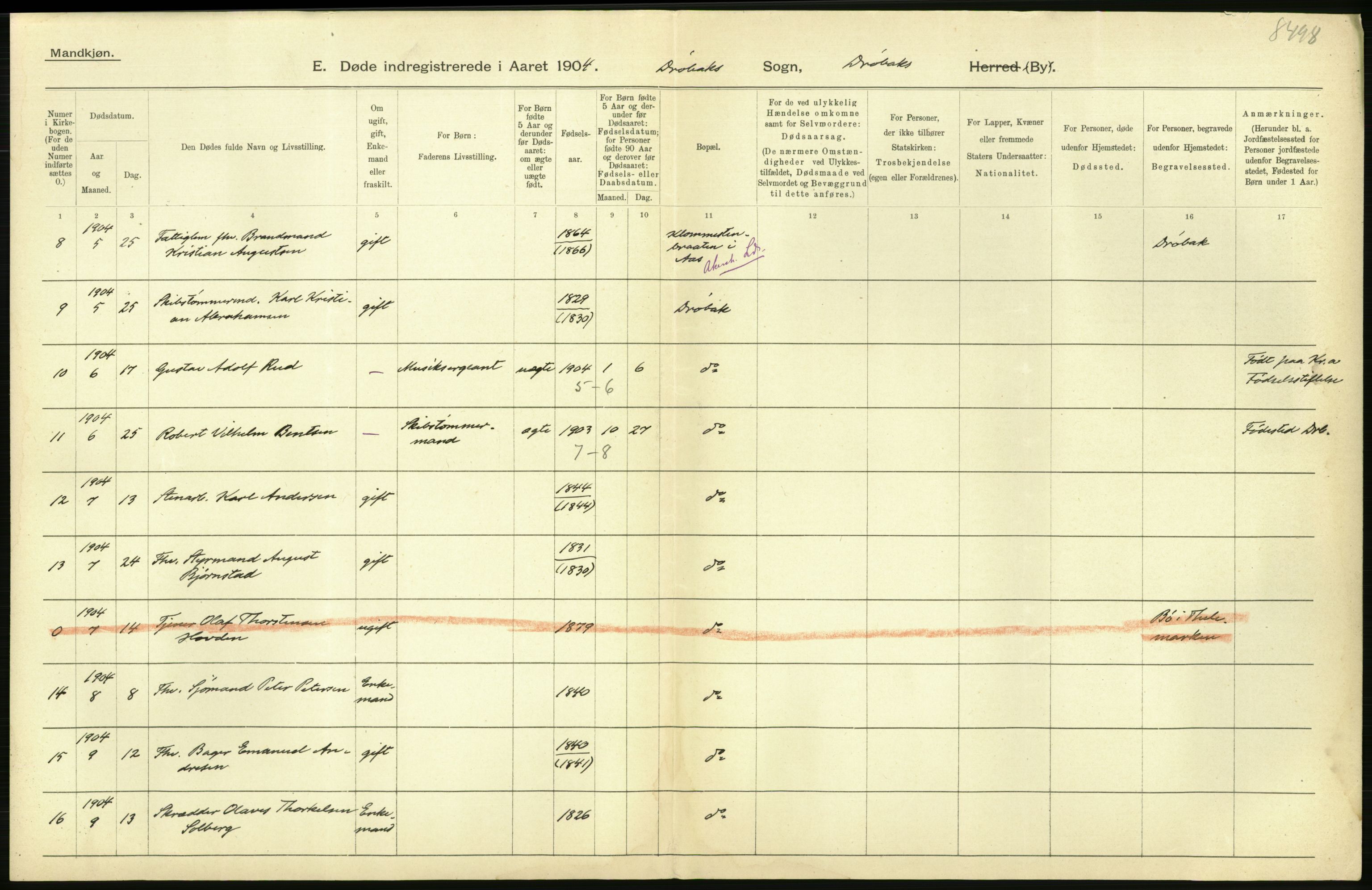 Statistisk sentralbyrå, Sosiodemografiske emner, Befolkning, AV/RA-S-2228/D/Df/Dfa/Dfab/L0002: Akershus amt: Fødte, gifte, døde, 1904, p. 804