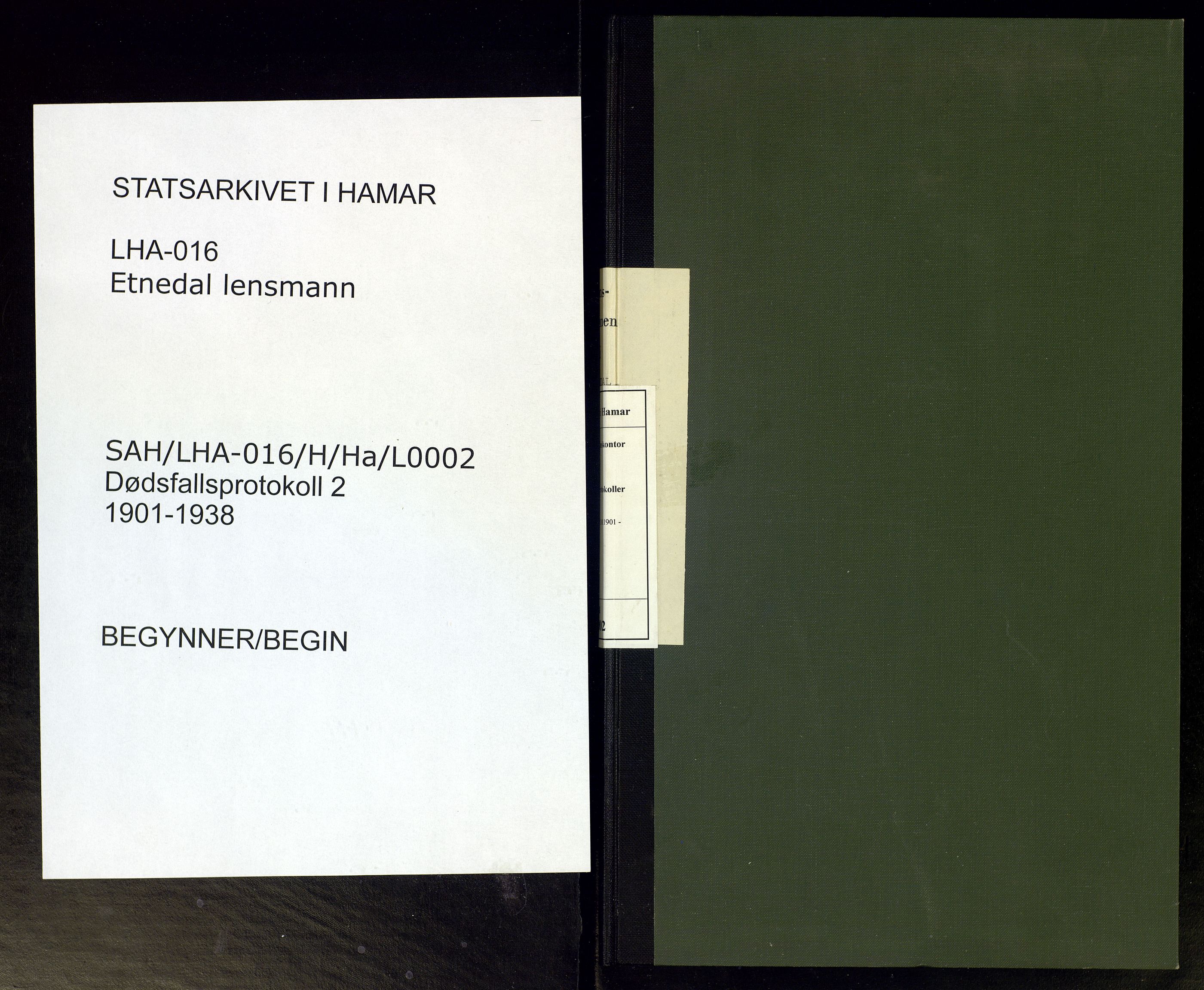 Etnedal lensmannskontor, SAH/LOE-016/H/Ha/L0002: Dødsfallsprotokoll, 1901-1938
