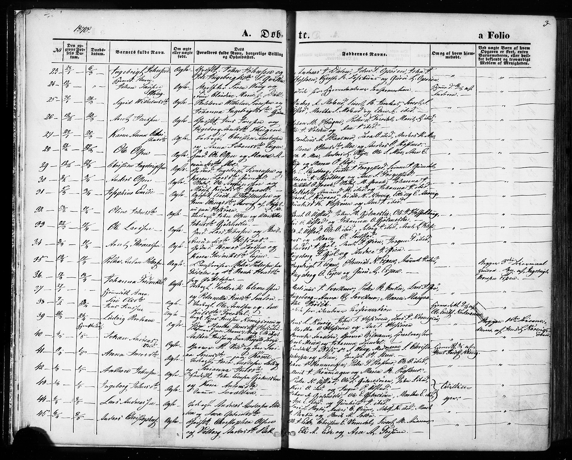 Ministerialprotokoller, klokkerbøker og fødselsregistre - Sør-Trøndelag, SAT/A-1456/668/L0807: Parish register (official) no. 668A07, 1870-1880, p. 3