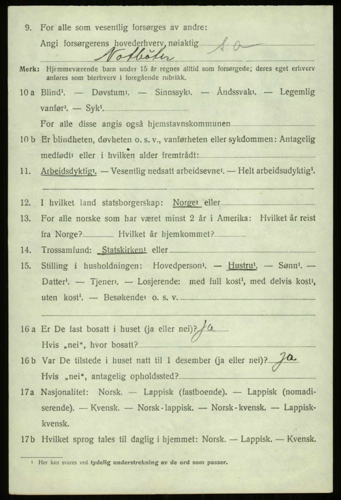 SATØ, 1920 census for Trondenes, 1920, p. 18829