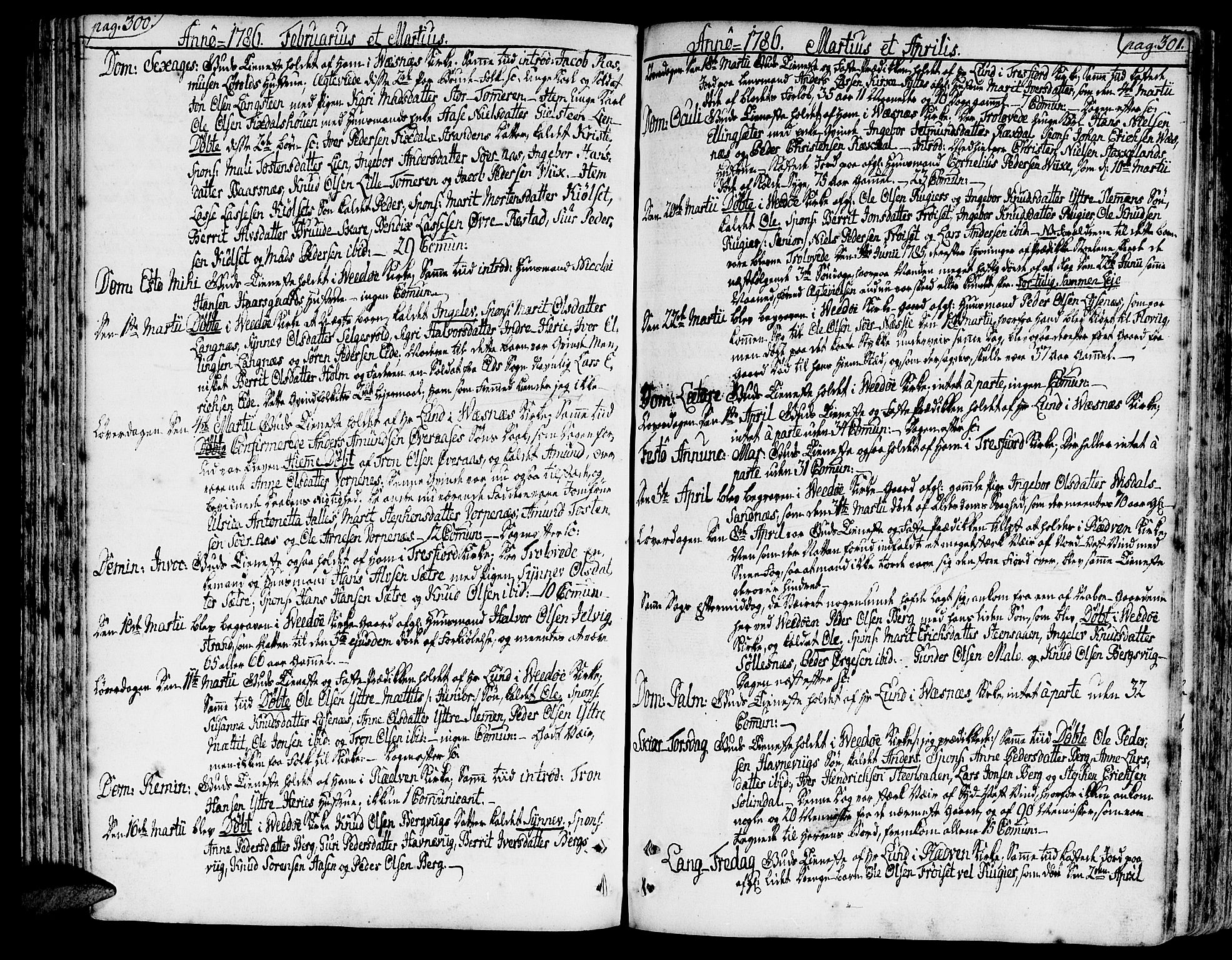 Ministerialprotokoller, klokkerbøker og fødselsregistre - Møre og Romsdal, AV/SAT-A-1454/547/L0600: Parish register (official) no. 547A02, 1765-1799, p. 300-301