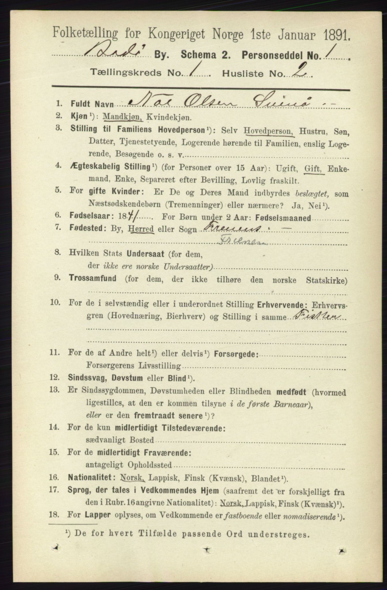 RA, 1891 census for 1804 Bodø, 1891, p. 134